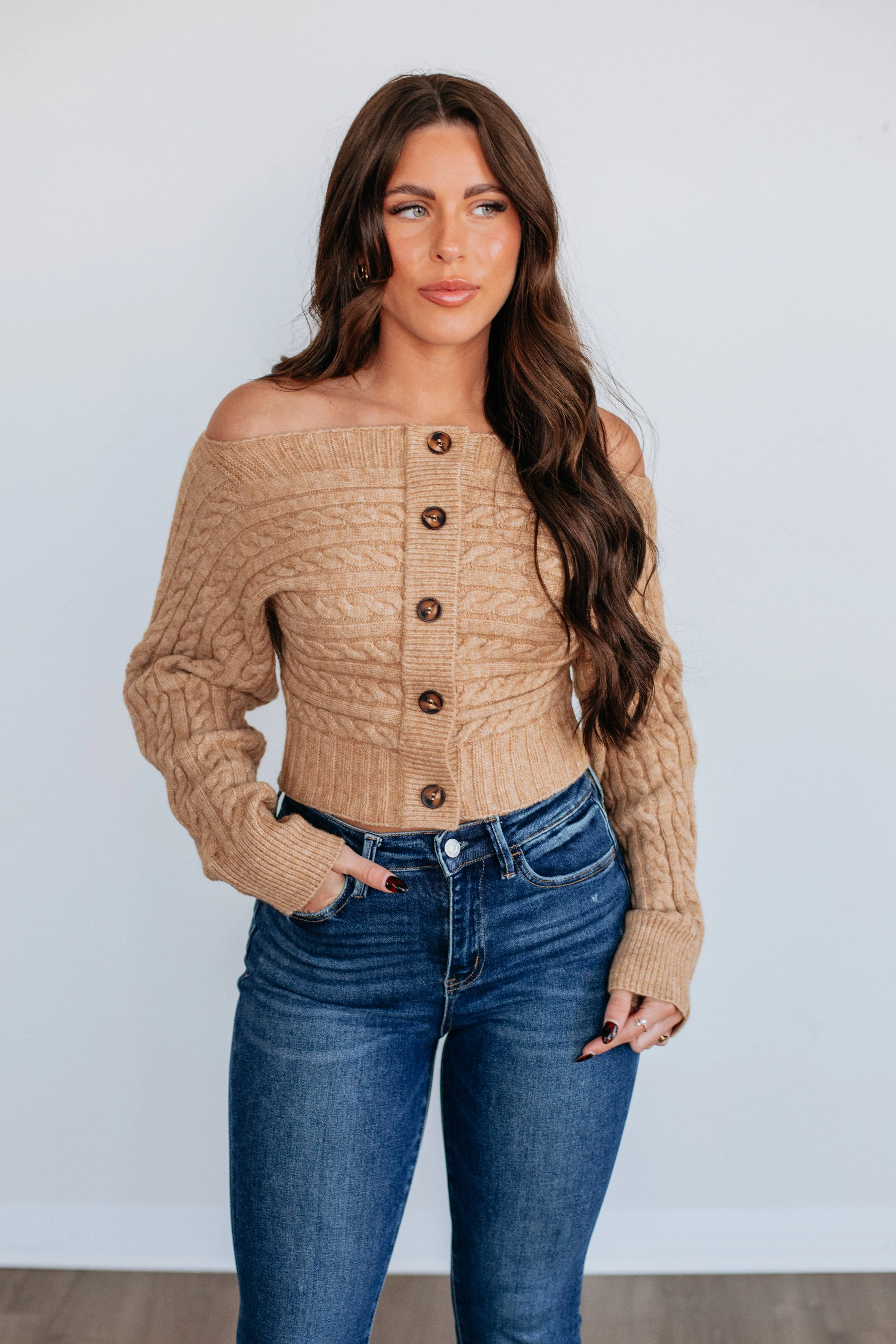 Emeline Sweater Top - Light Camel sold by Wild Oak Boutique product image thumbnail 4