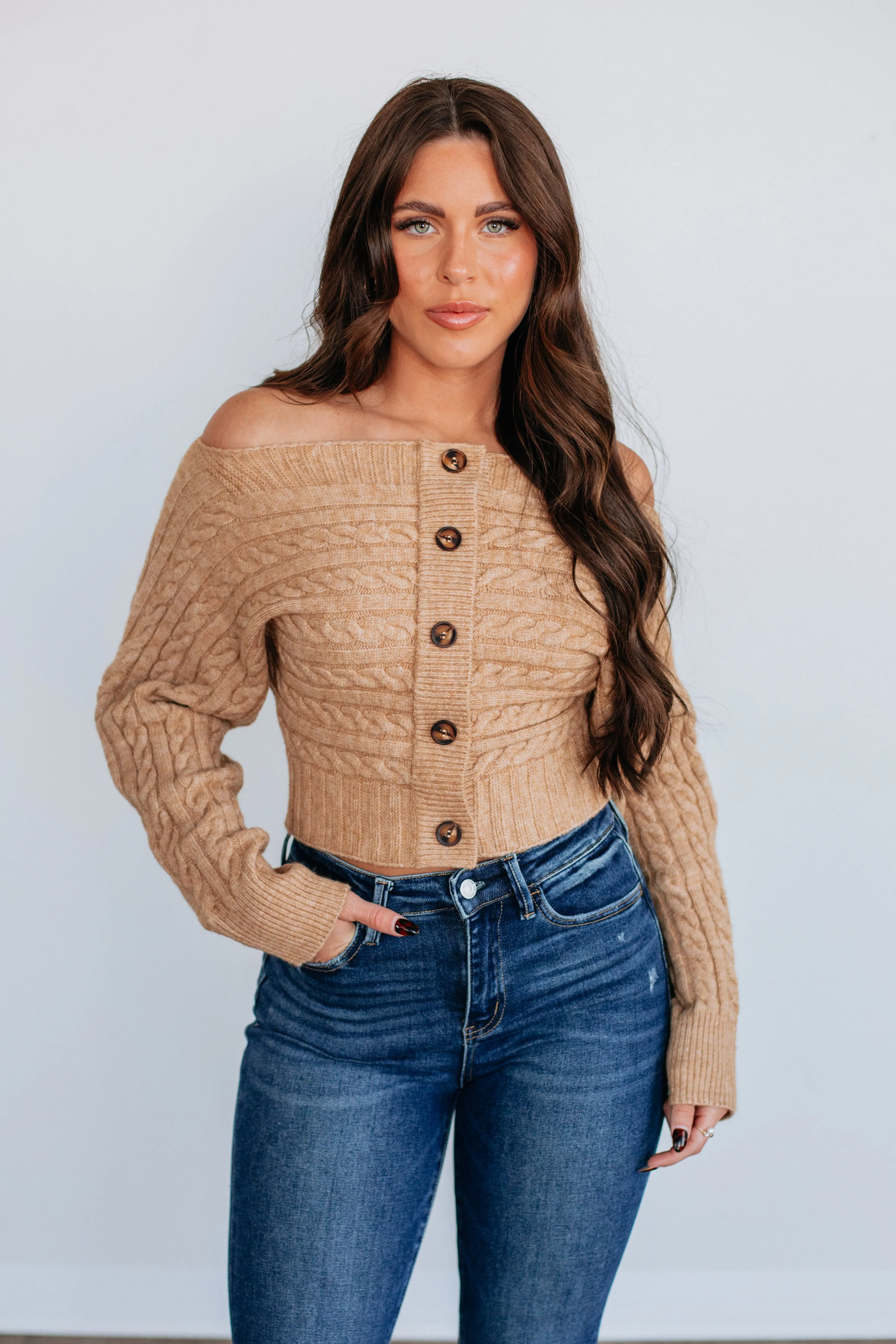 Emeline Sweater Top - Light Camel sold by Wild Oak Boutique product image thumbnail 5