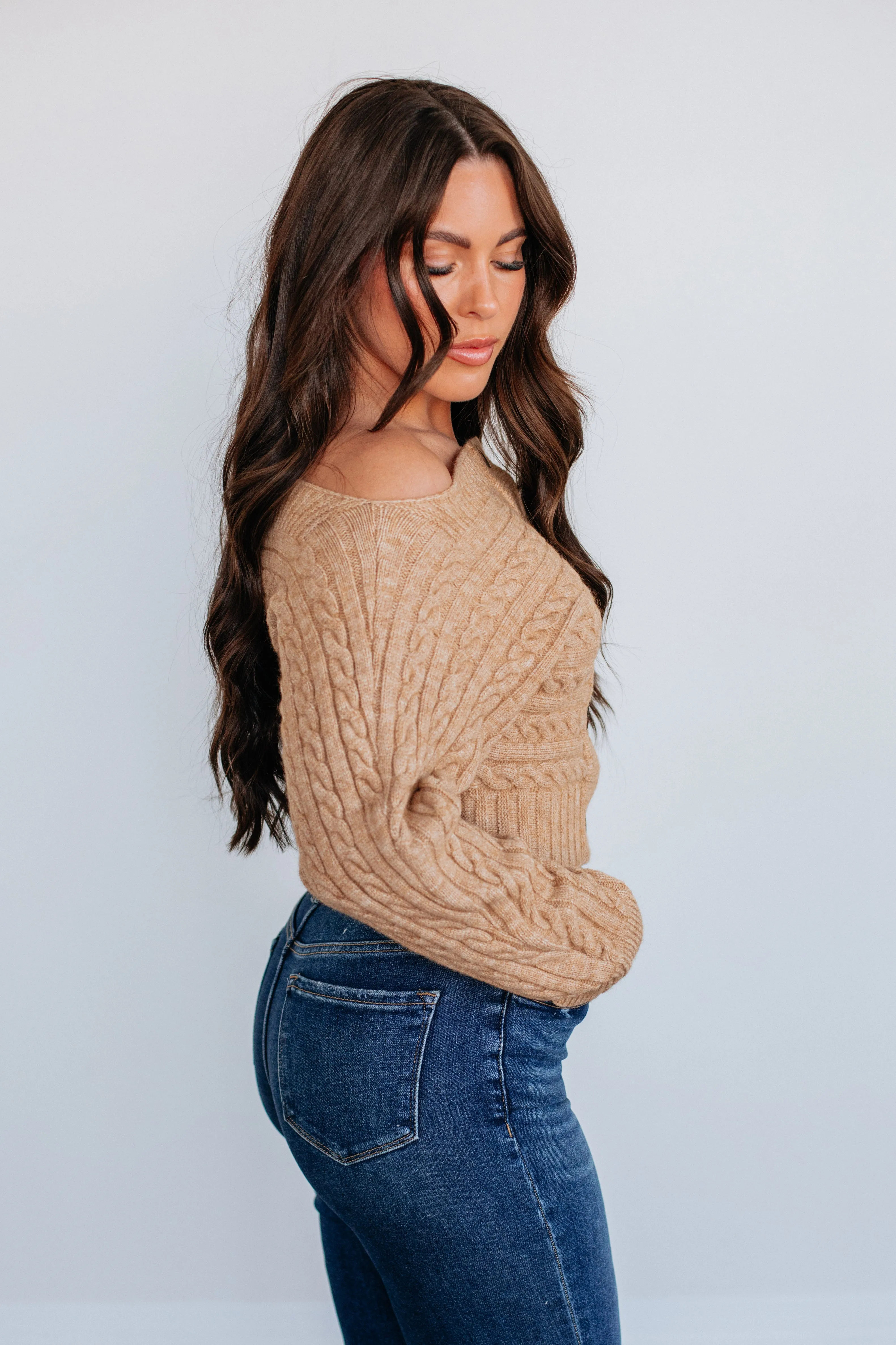 Emeline Sweater Top - Light Camel sold by Wild Oak Boutique product image thumbnail 2