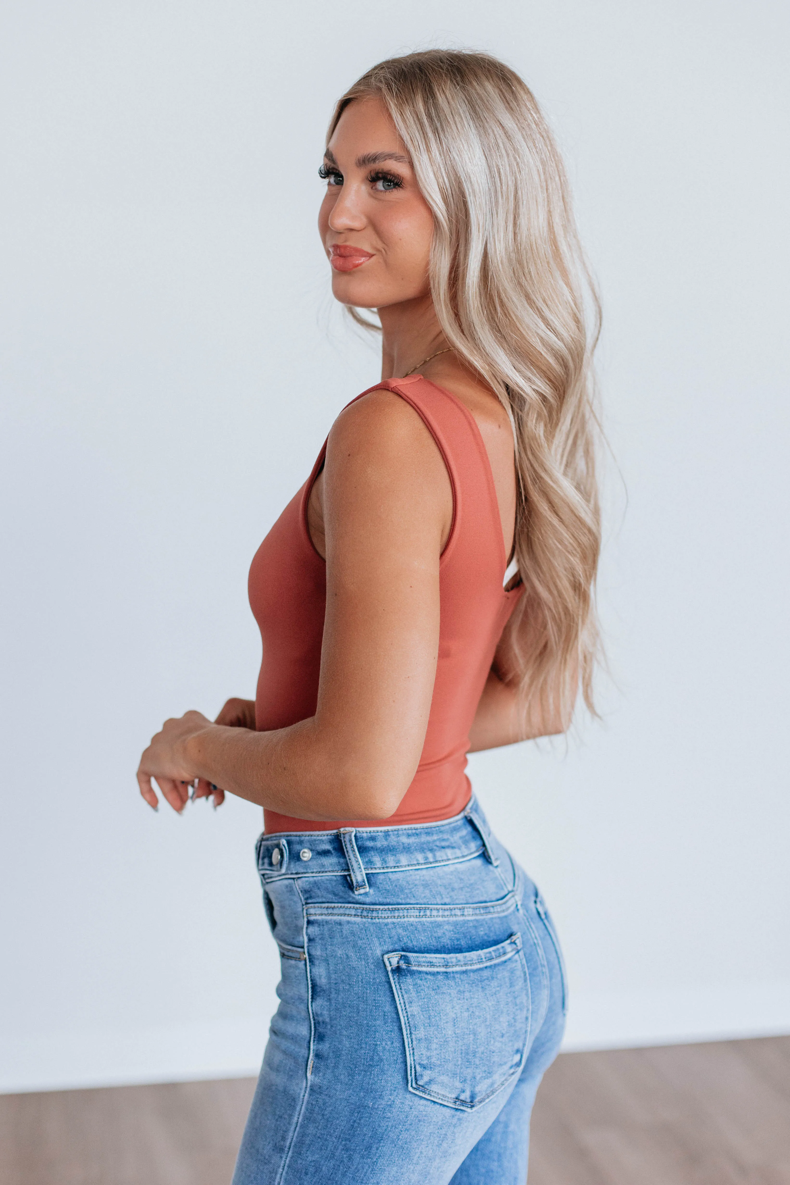 Sweet & Simple Bodysuit - Brick sold by Wild Oak Boutique product image thumbnail 5