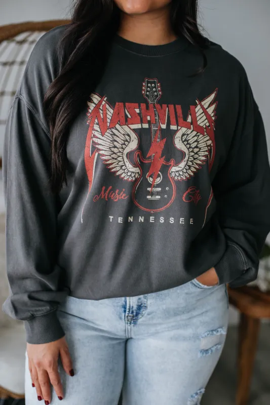 Nashville Graphic Crewneck sold by Wild Oak Boutique