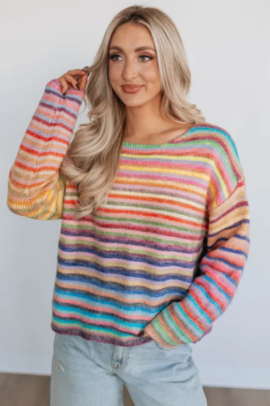Hilarie Striped Sweater sold by Wild Oak Boutique