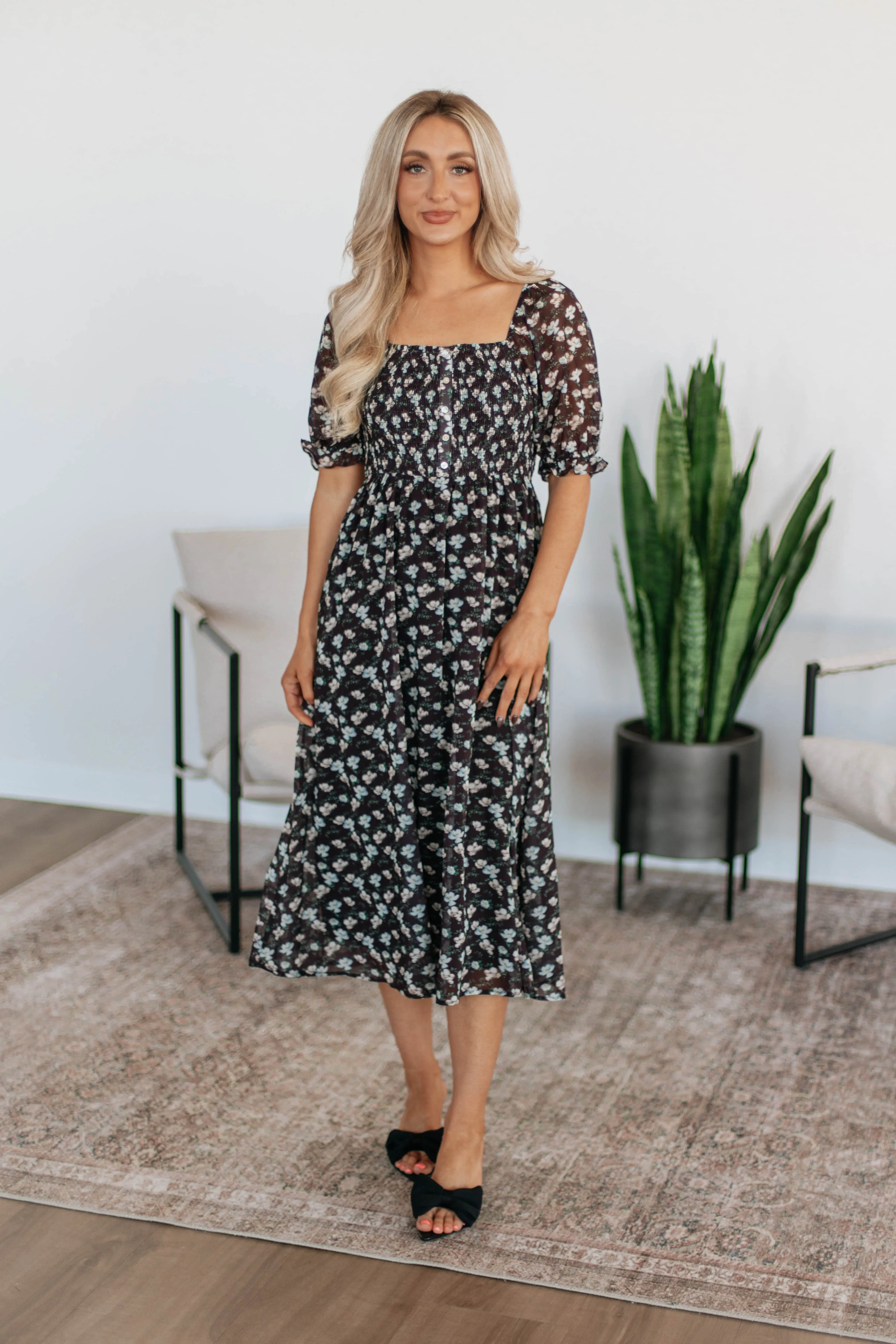 Fauna Floral Midi Dress sold by Wild Oak Boutique product image thumbnail 4