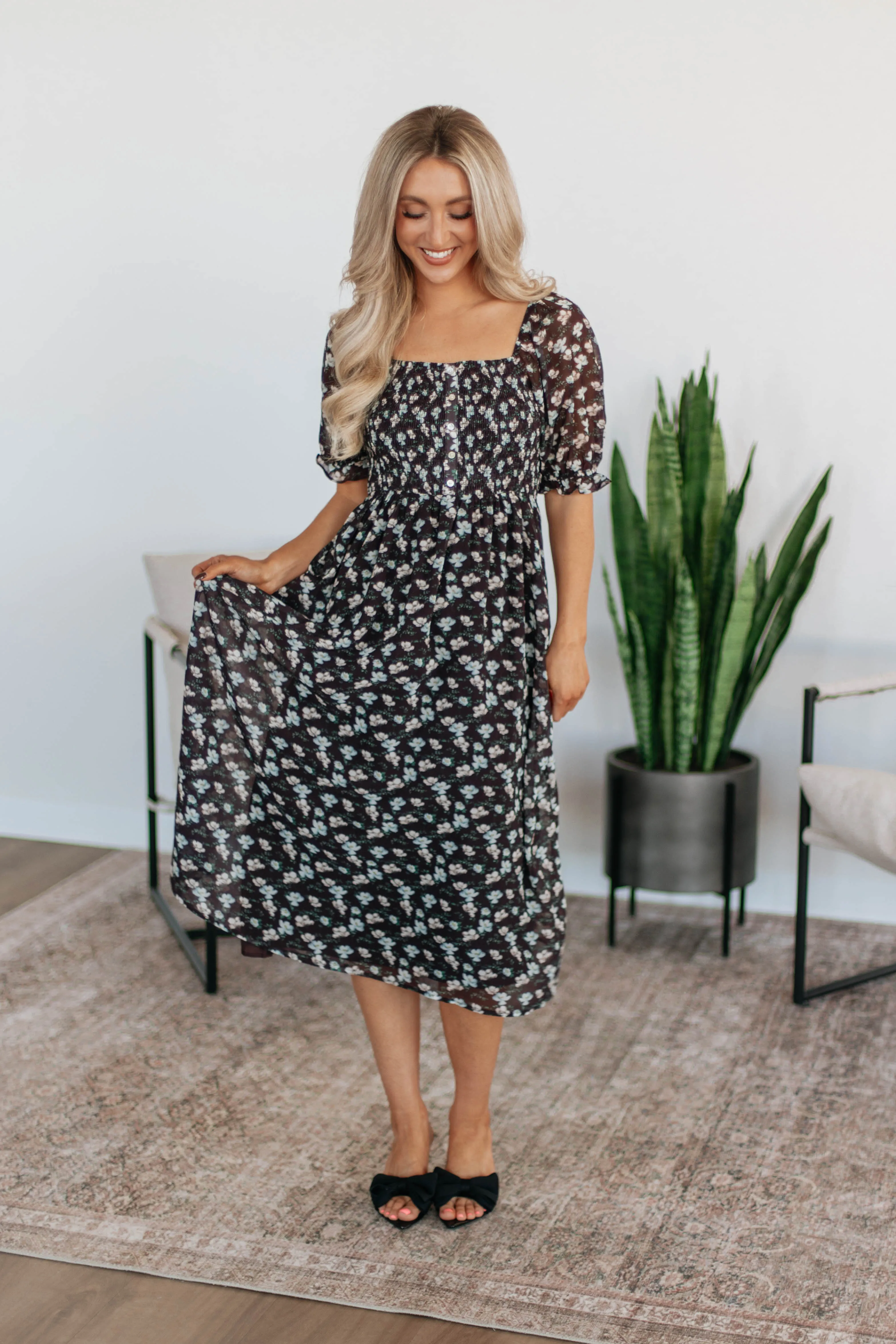 Fauna Floral Midi Dress sold by Wild Oak Boutique product image thumbnail 2
