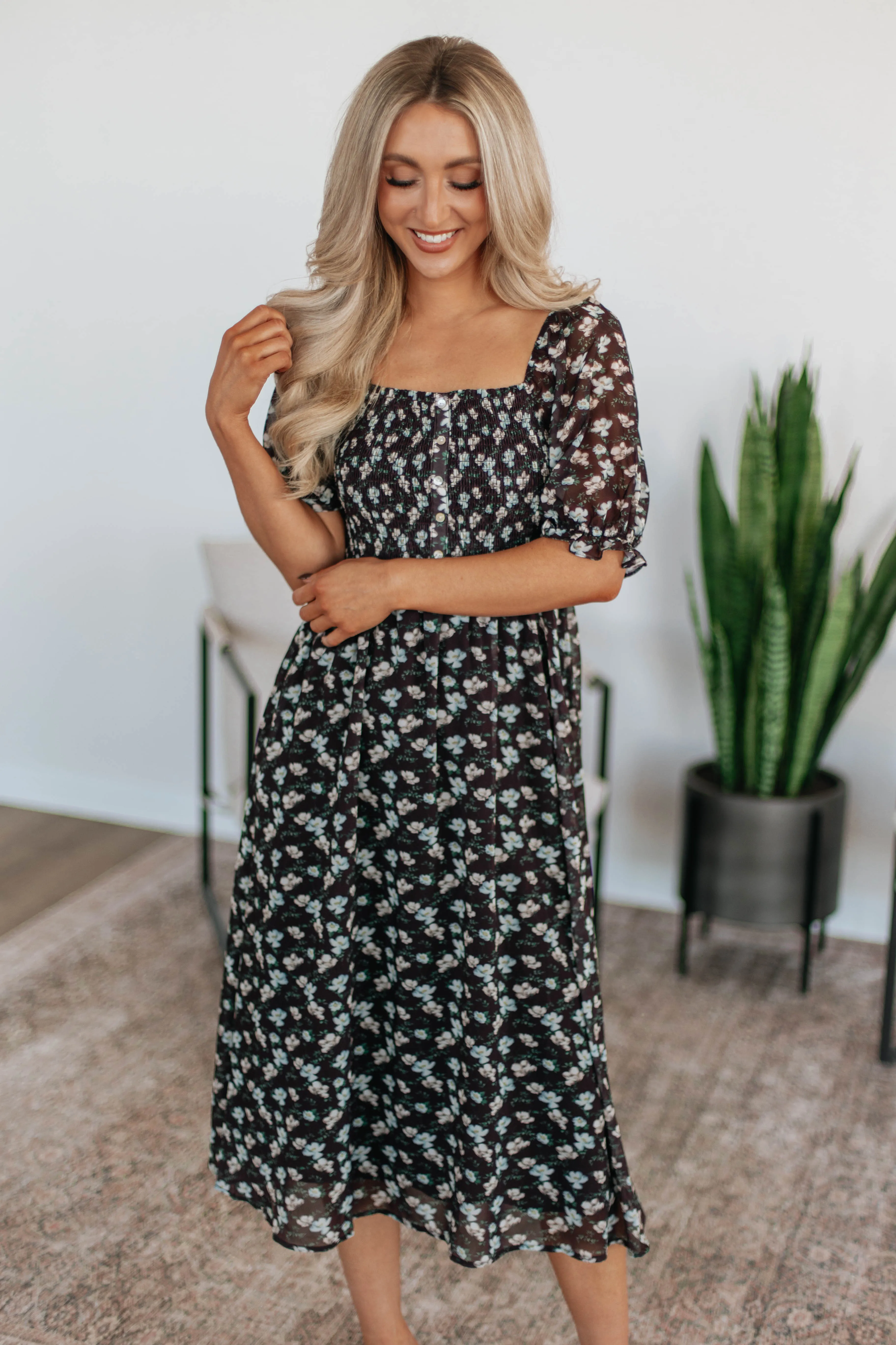 Fauna Floral Midi Dress sold by Wild Oak Boutique product image thumbnail 3