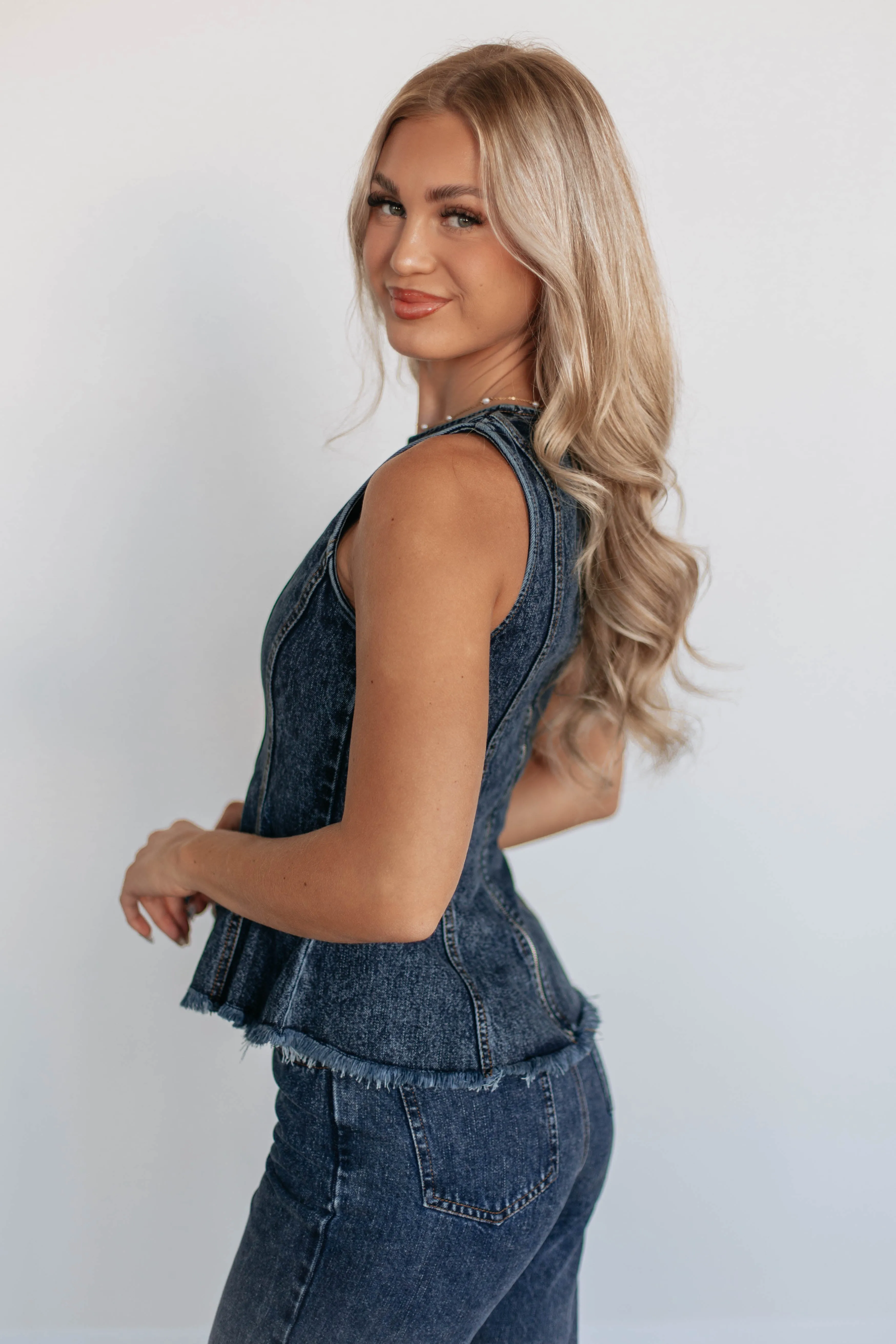 Abigale Two-Piece Denim Set sold by Wild Oak Boutique product image thumbnail 5