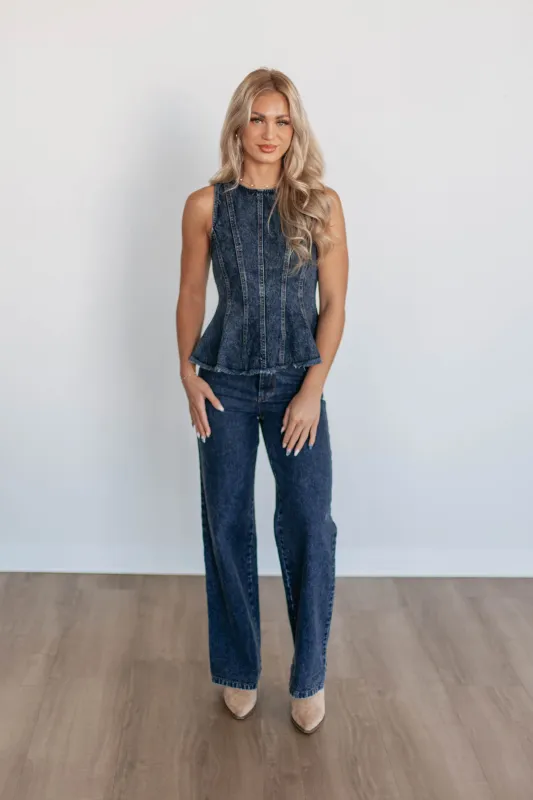 Abigale Two-Piece Denim Set made by Wild Oak Boutique