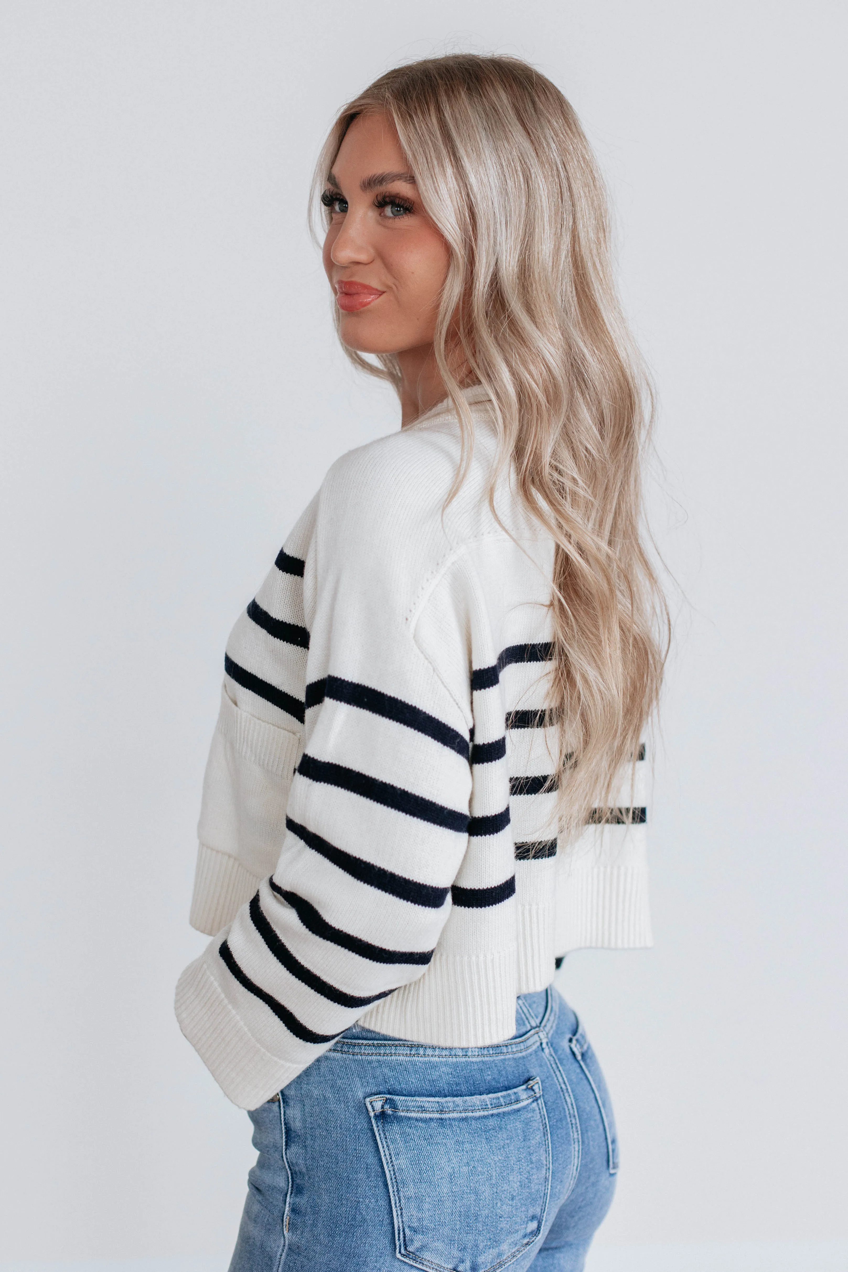 Harbor Striped Cardigan sold by Wild Oak Boutique product image thumbnail 4