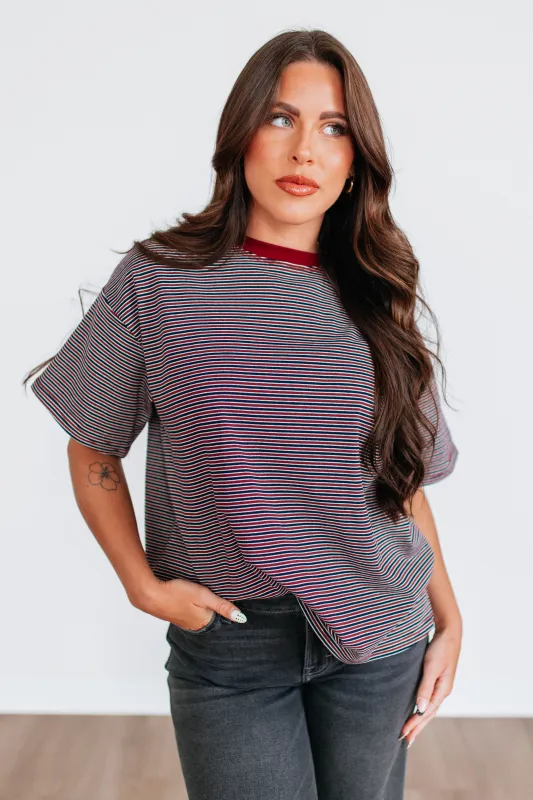 Jodey Striped Tee sold by Wild Oak Boutique