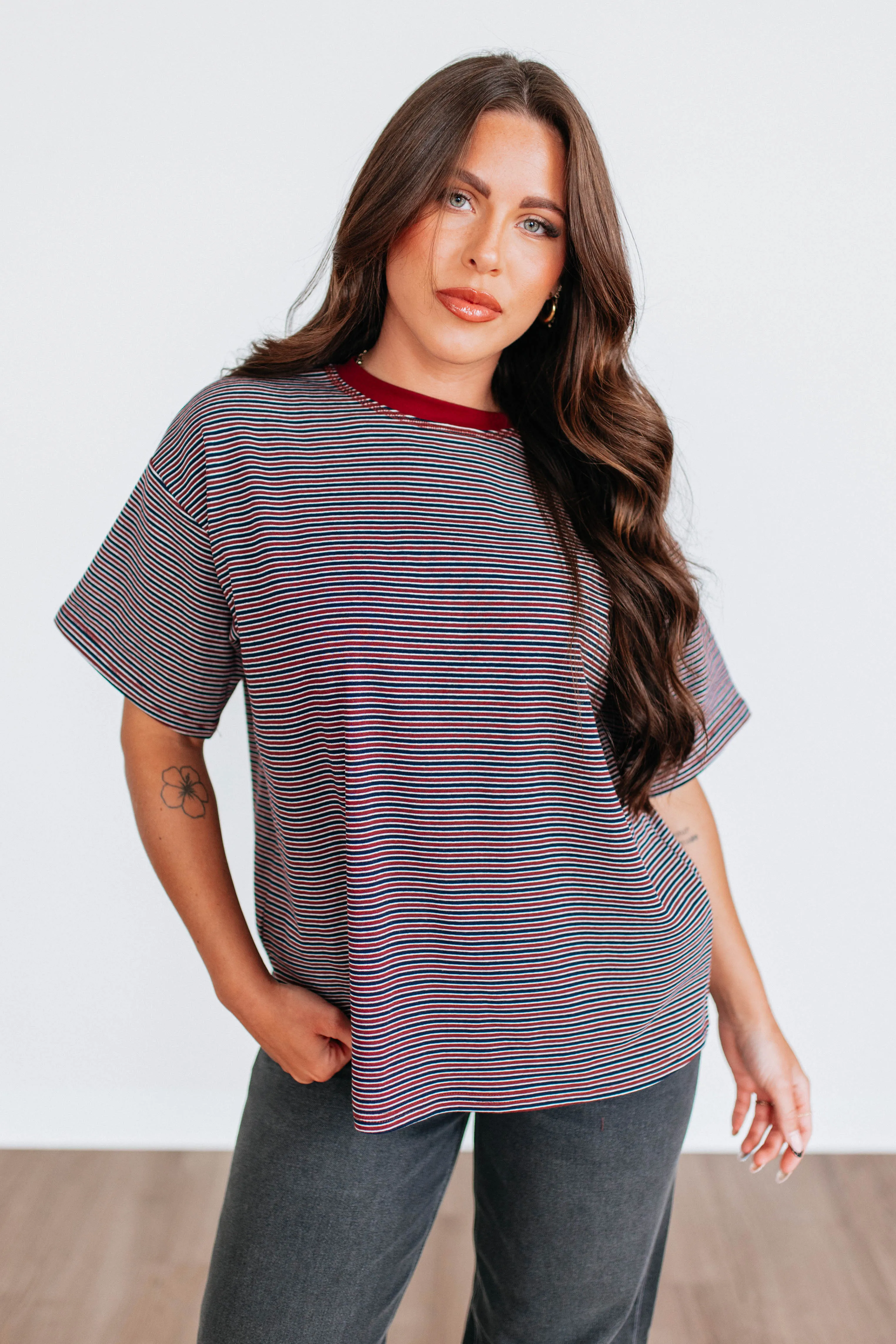 Jodey Striped Tee sold by Wild Oak Boutique product image thumbnail 5