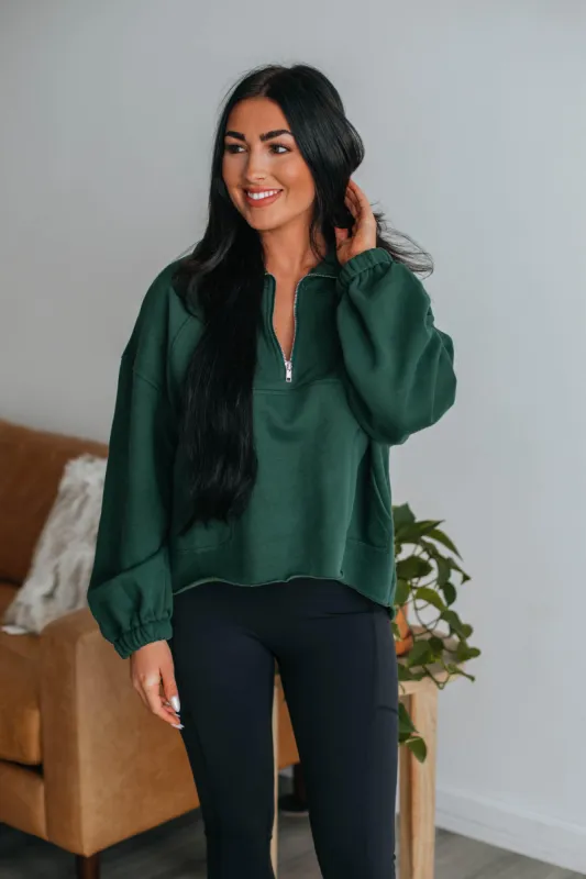 Zealand Pullover - Hunter Green sold by Wild Oak Boutique