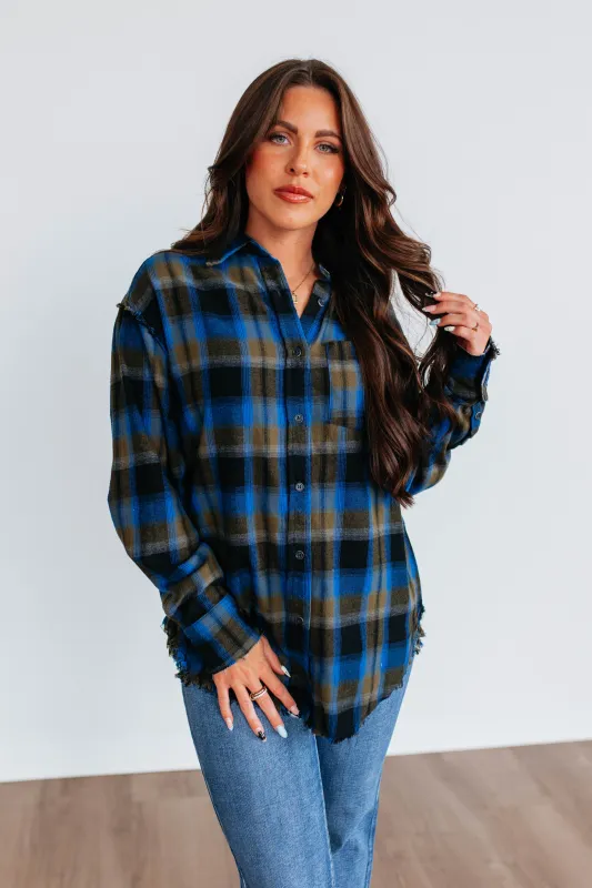 Reed Flannel Top sold by Wild Oak Boutique