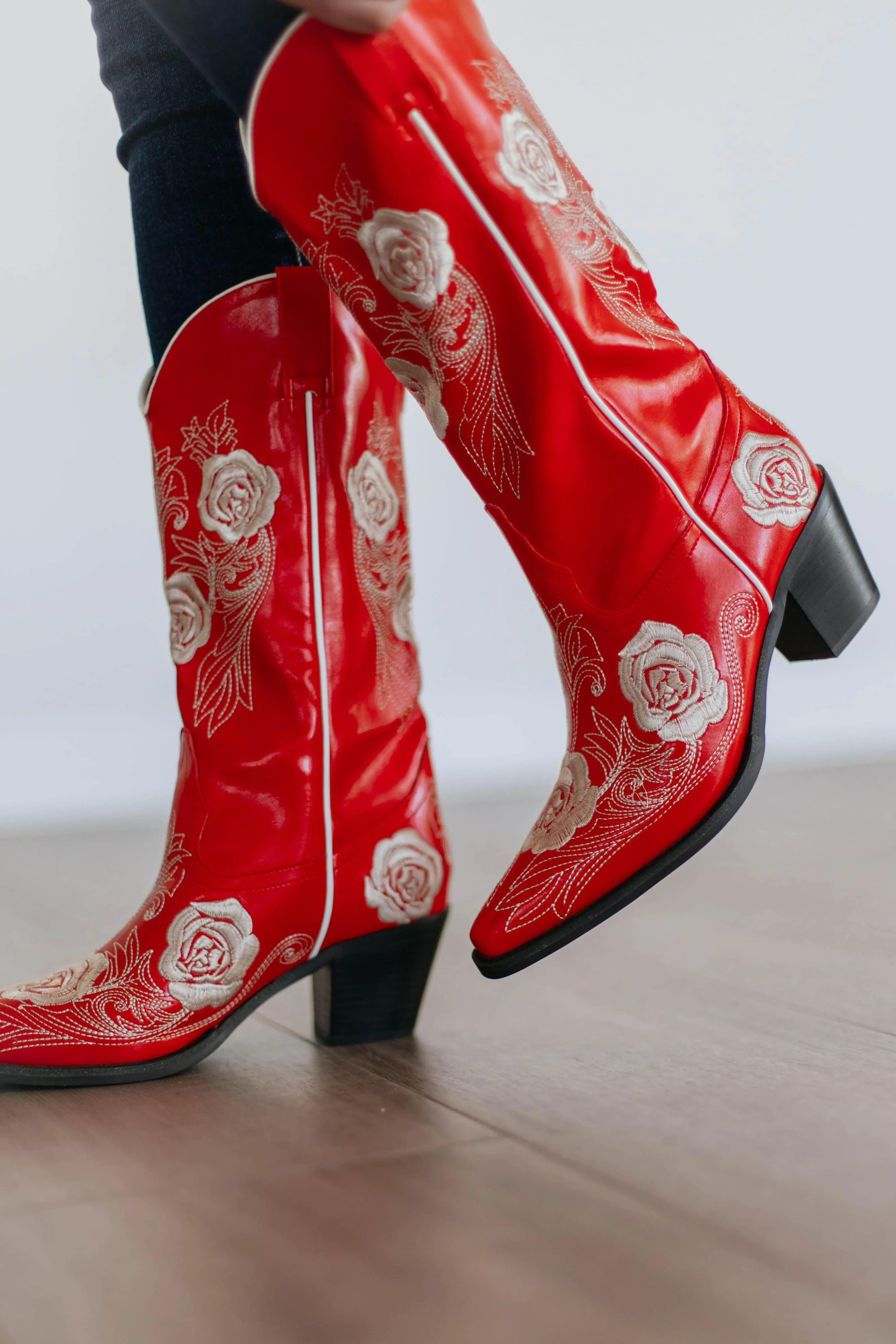 Center Stage Cowgirl Boots - Cherry sold by Wild Oak Boutique product image thumbnail 5