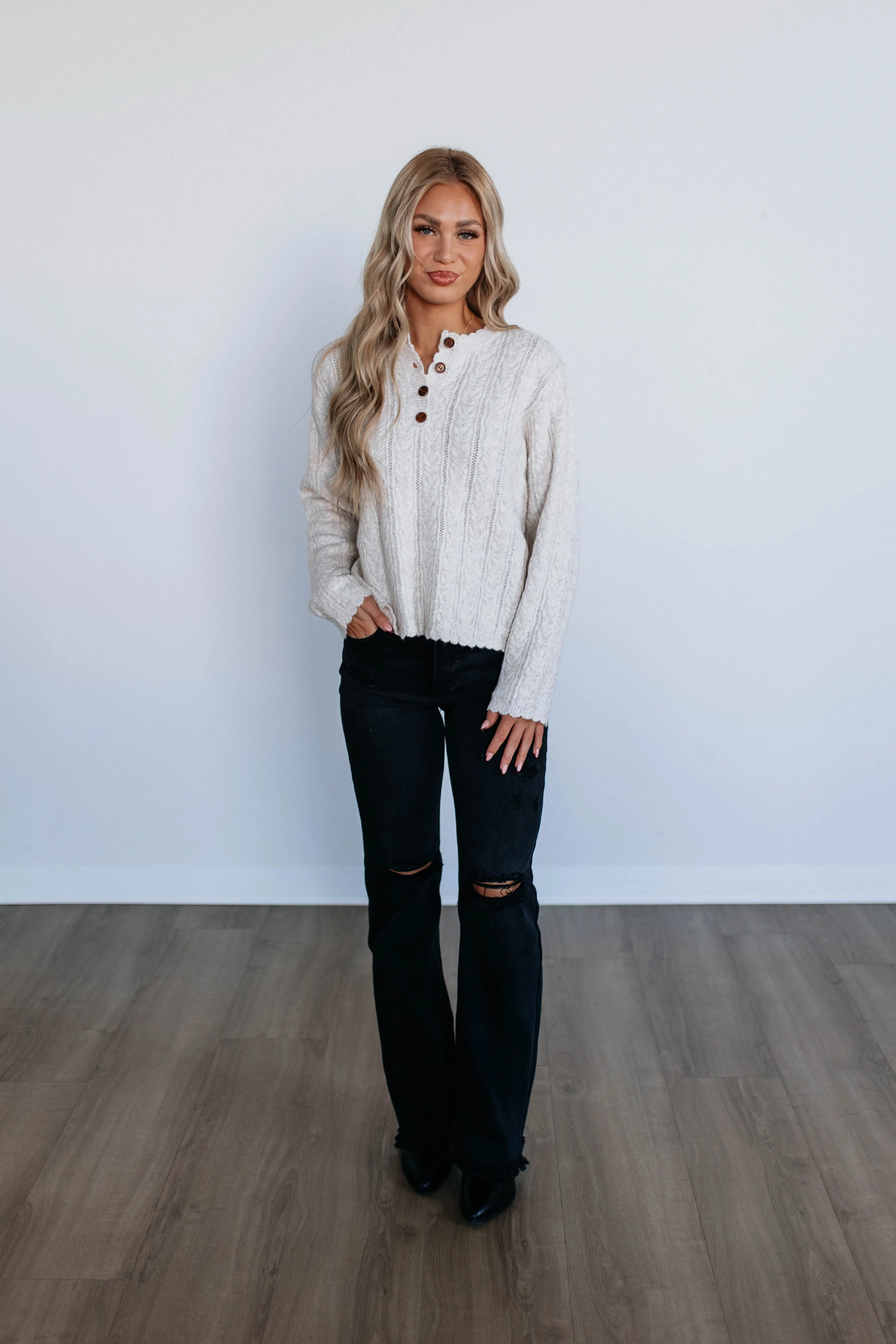 Diane Cable Knit Sweater sold by Wild Oak Boutique product image thumbnail 2