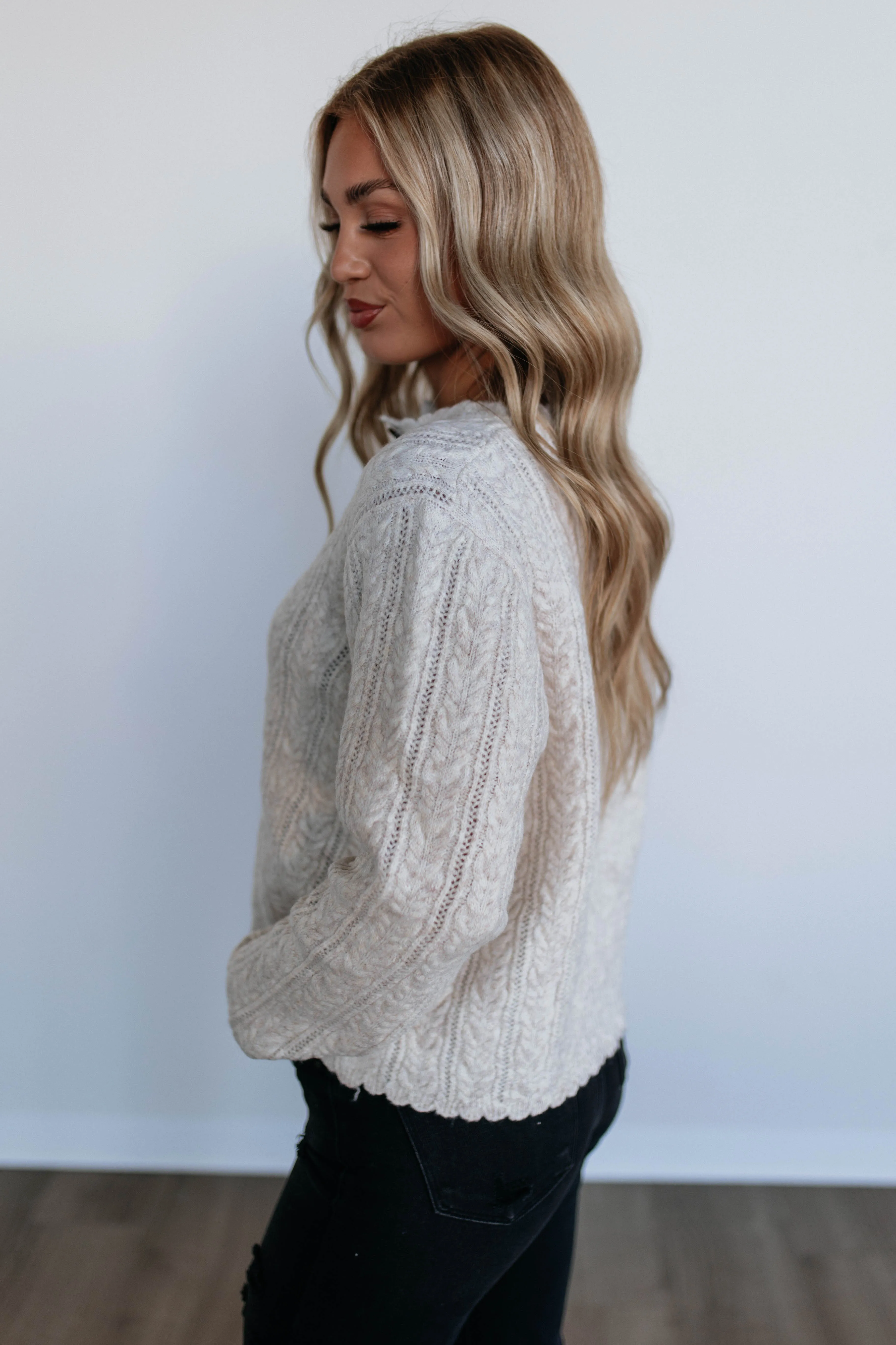 Diane Cable Knit Sweater sold by Wild Oak Boutique product image thumbnail 5
