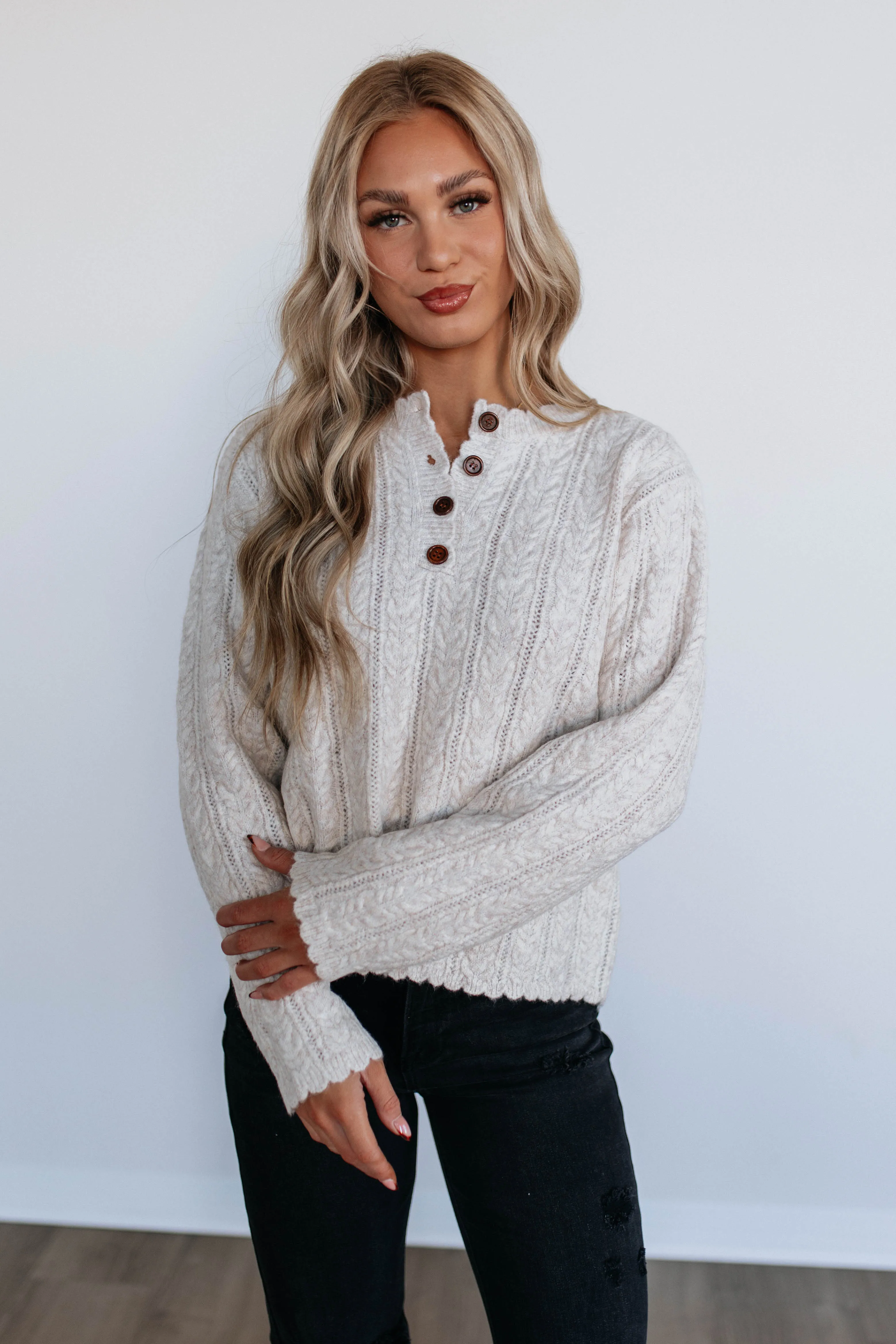 Diane Cable Knit Sweater sold by Wild Oak Boutique product image thumbnail 3