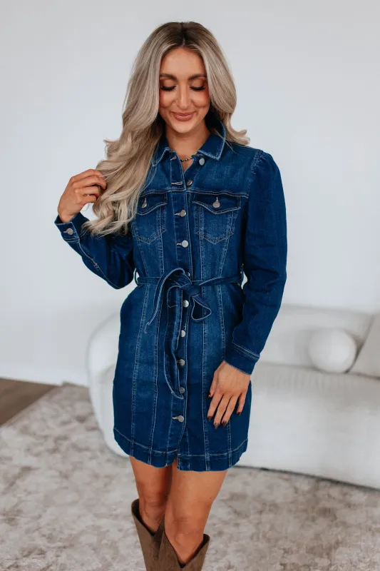 Myranda Risen Denim Dress sold by Wild Oak Boutique