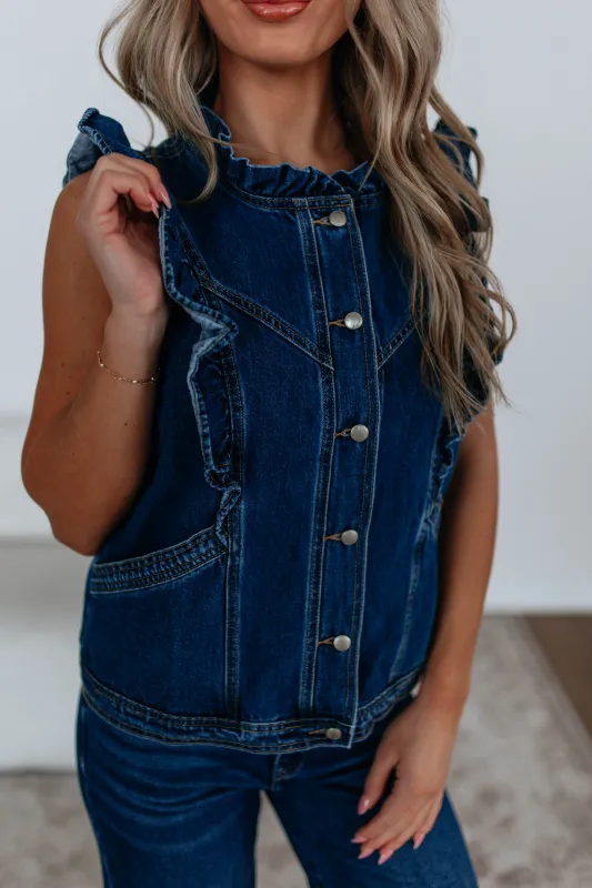 Aleah Denim Vest sold by Wild Oak Boutique
