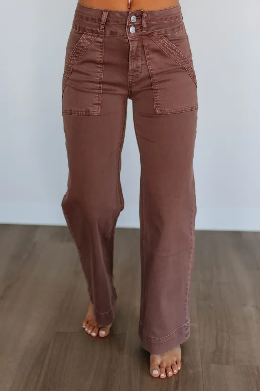 Bennett Mica Jeans - Cocoa sold by Wild Oak Boutique