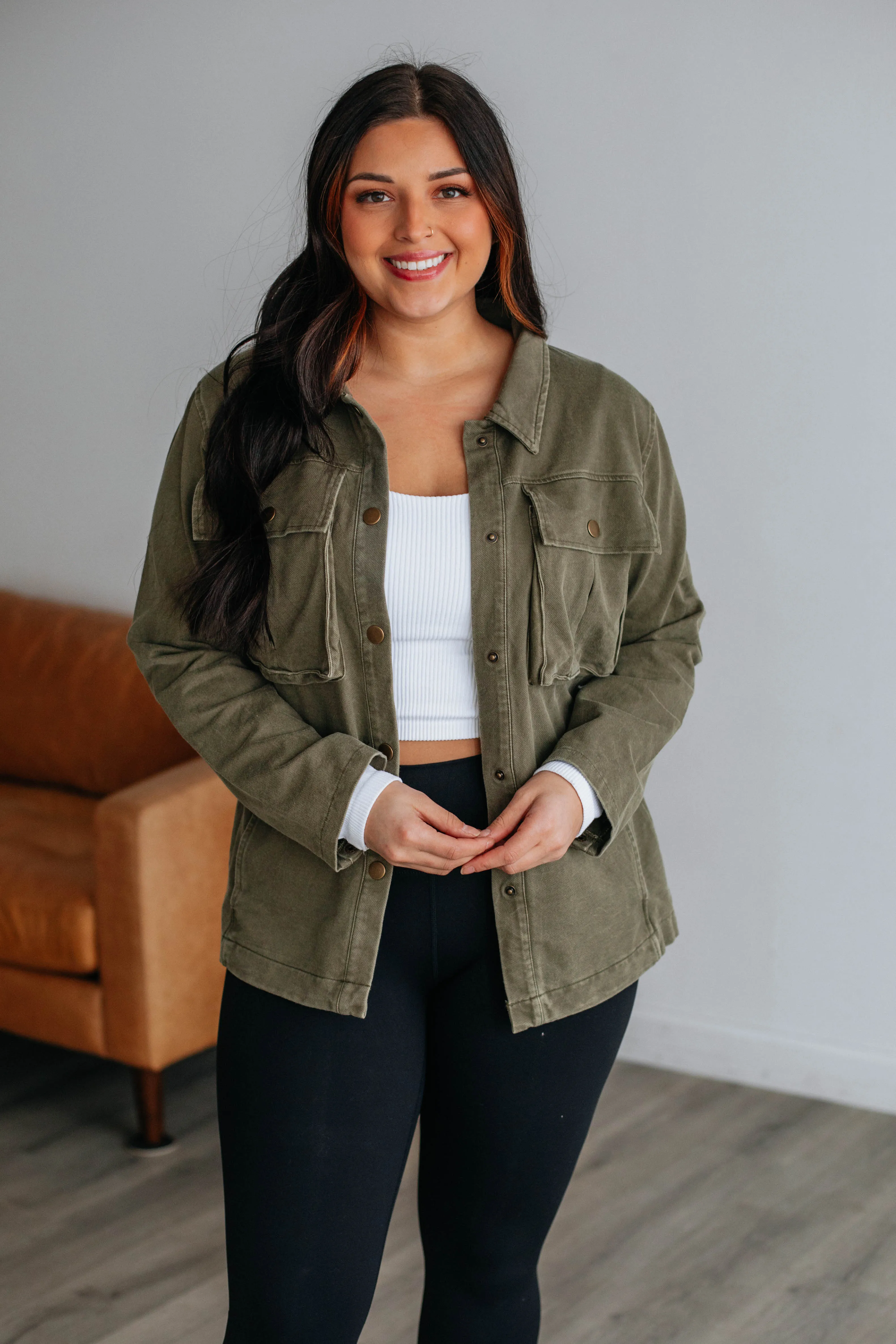 Indie Shacket - Moss sold by Wild Oak Boutique product image thumbnail 3