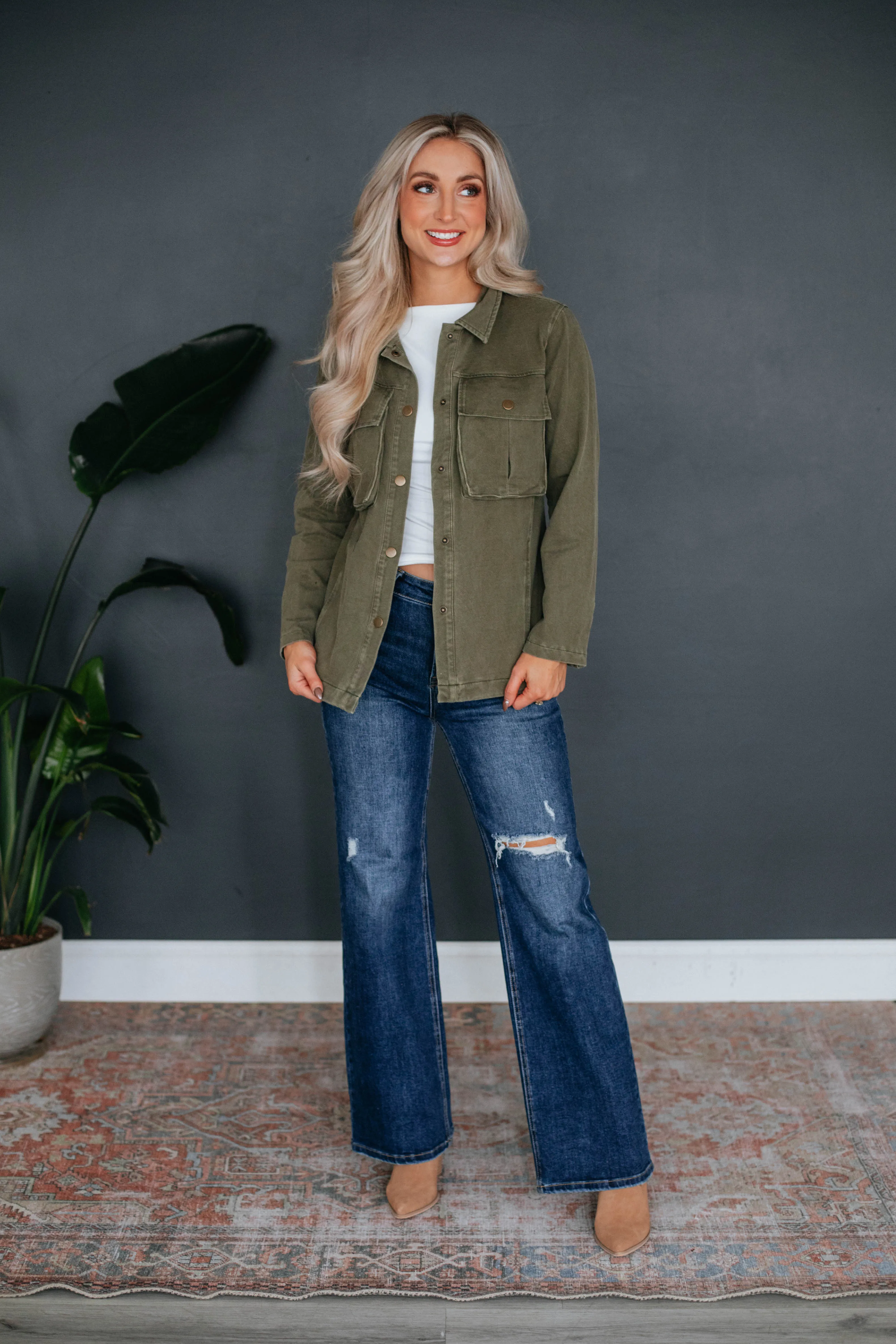 Indie Shacket - Moss sold by Wild Oak Boutique product image thumbnail 2