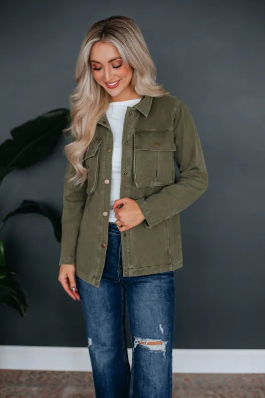 Indie Shacket - Moss sold by Wild Oak Boutique