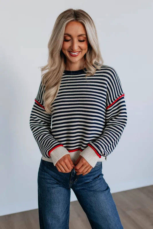 Kaylin Striped Sweater sold by Wild Oak Boutique