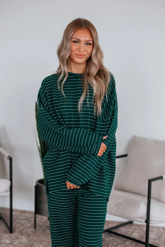 Cayla Striped Top - Pine Mix sold by Wild Oak Boutique