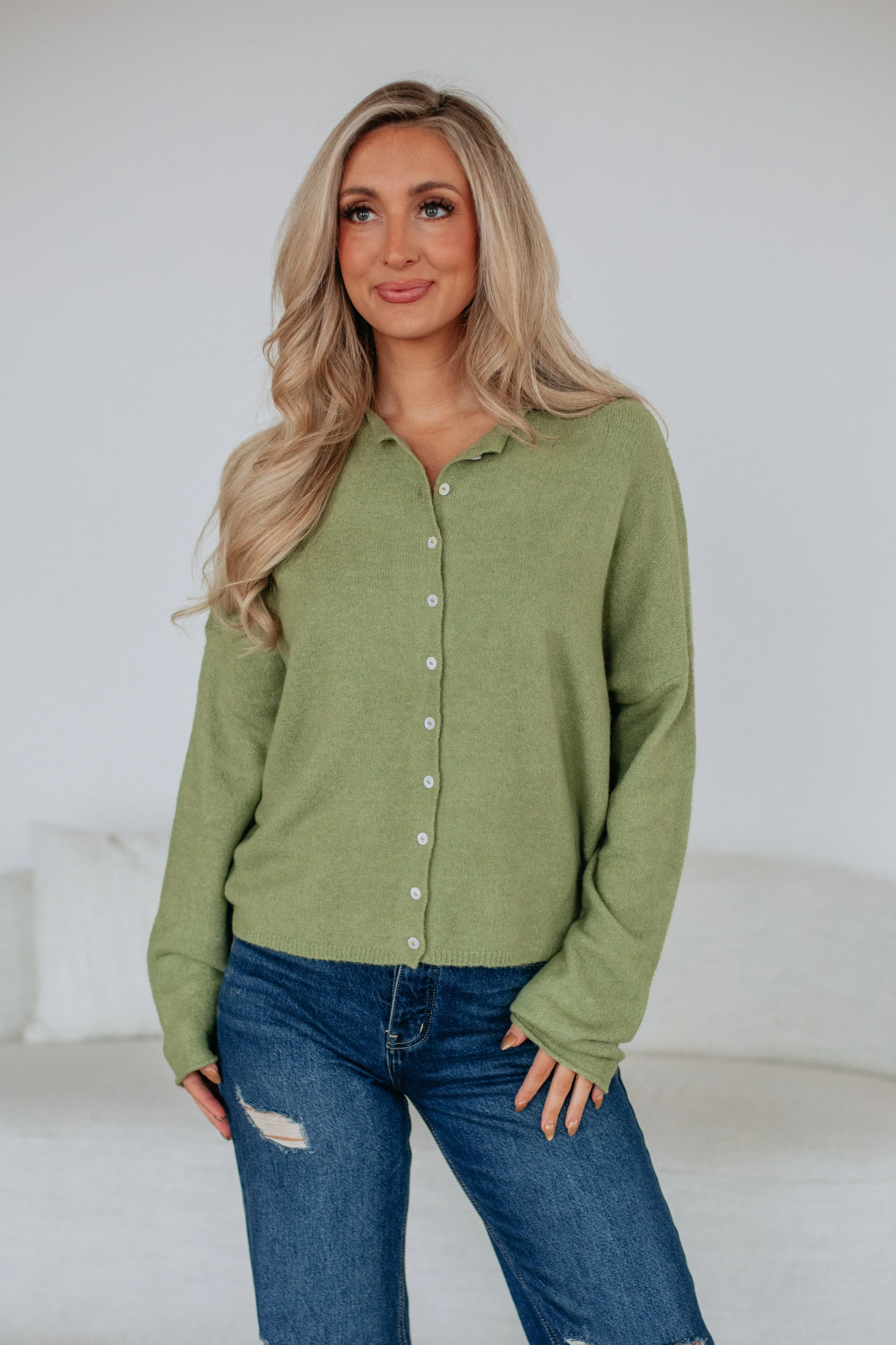 Brooke Cardigan - Matcha sold by Wild Oak Boutique product image thumbnail 4
