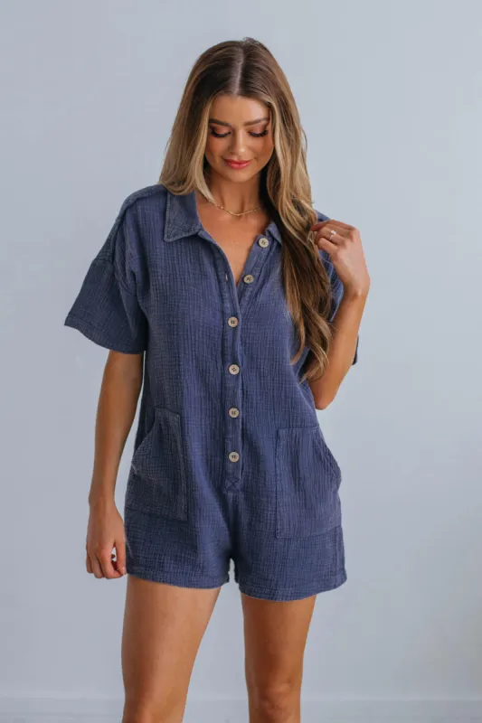 Camila Romper - Midnight sold by Wild Oak Boutique