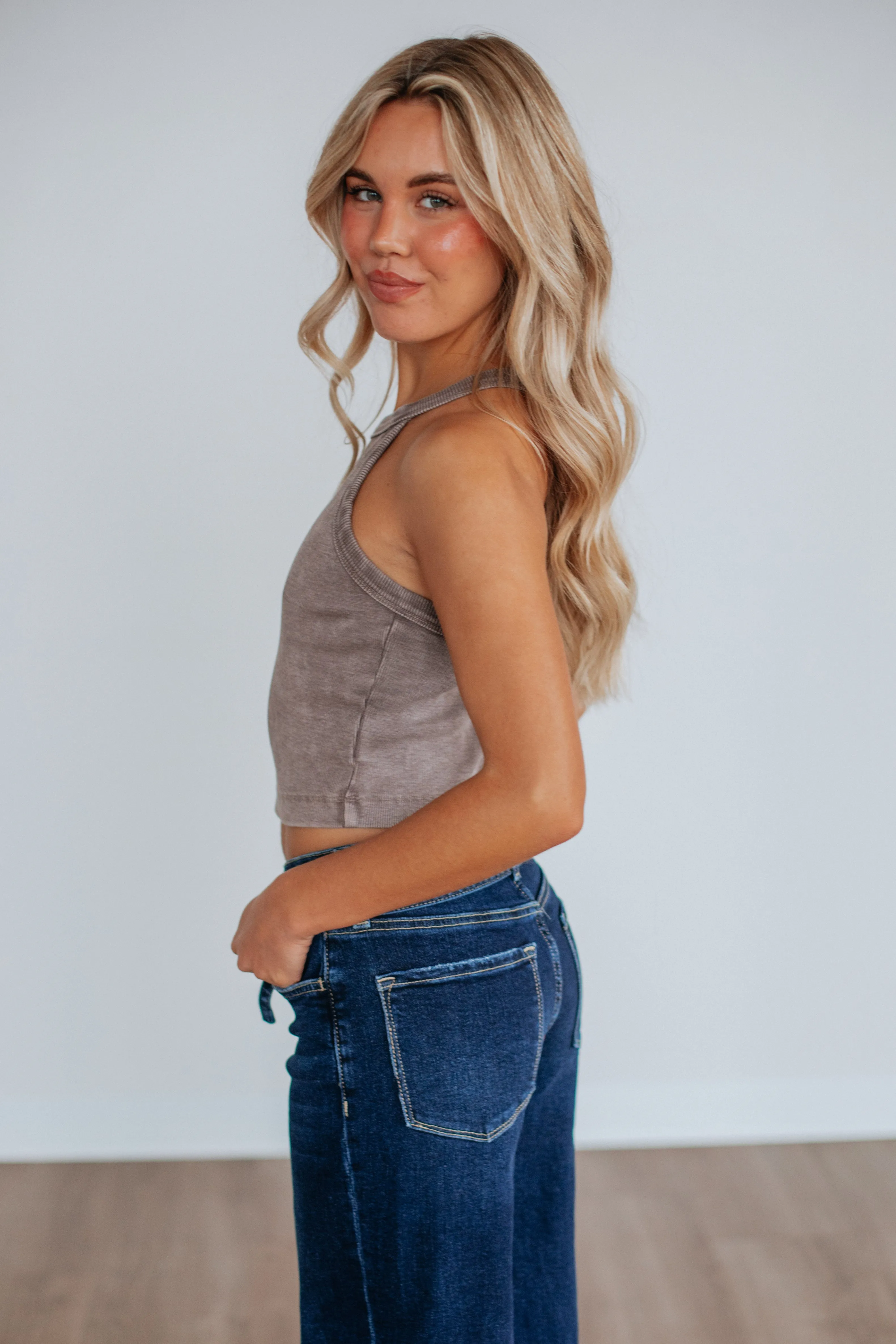 Chann Ribbed Tank - Mocha sold by Wild Oak Boutique product image thumbnail 3