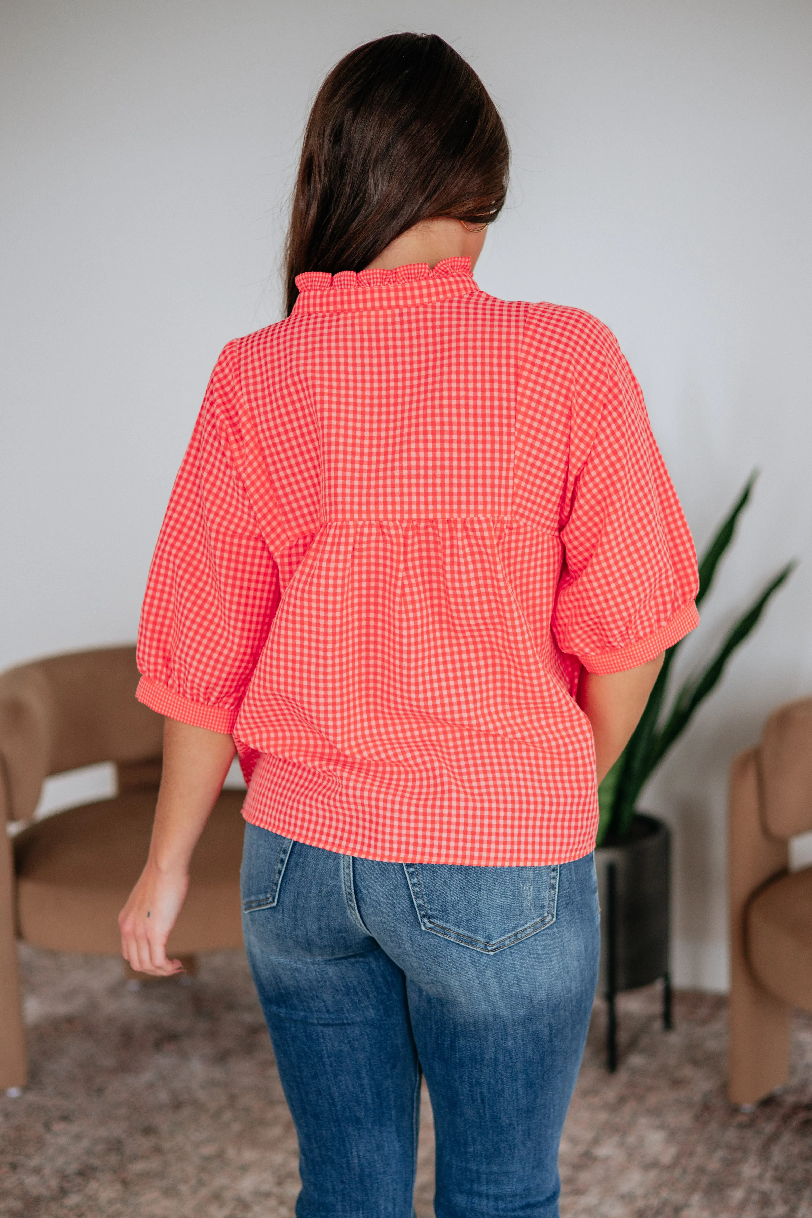 Jessalynn Gingham Top sold by Wild Oak Boutique product image thumbnail 5