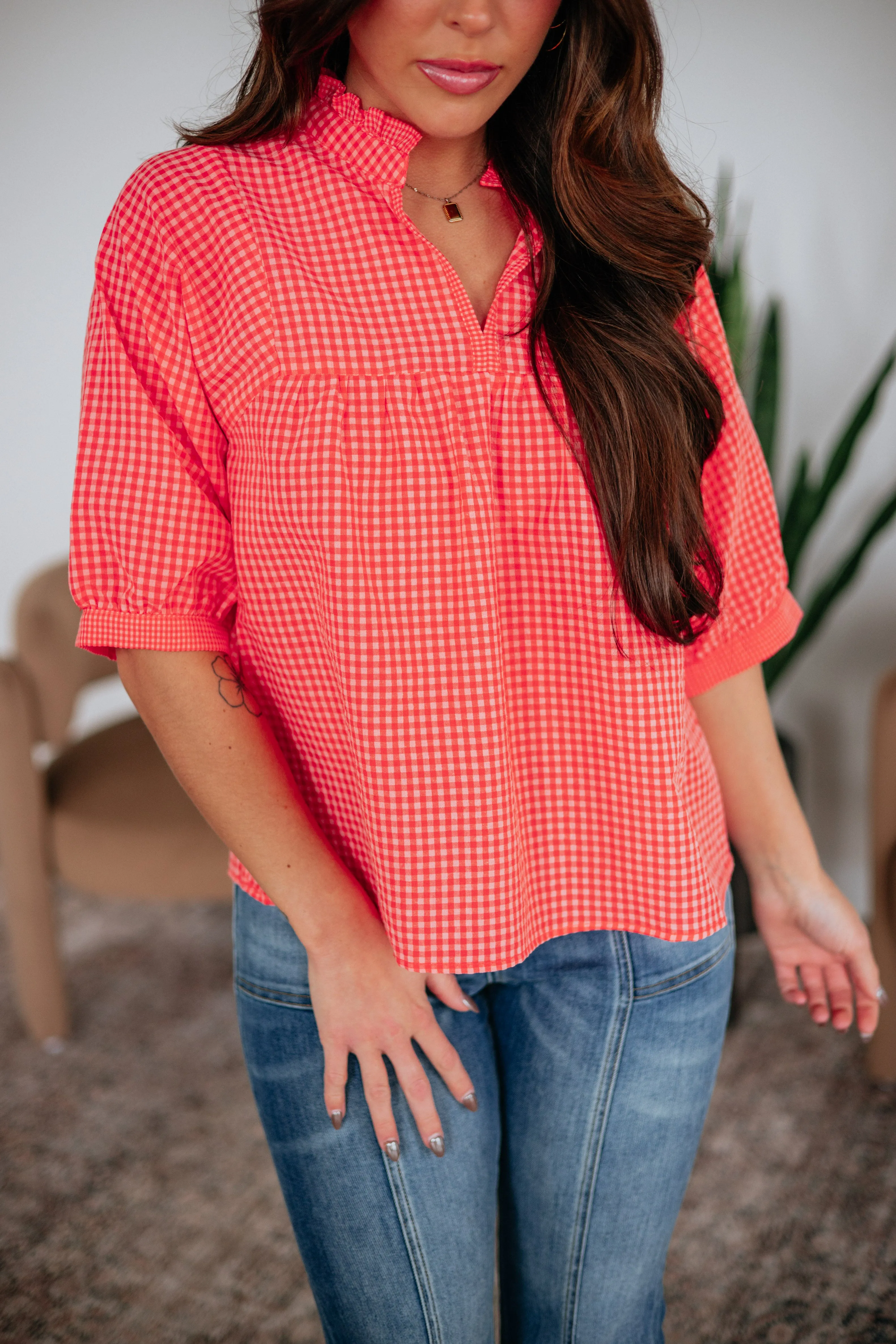 Jessalynn Gingham Top sold by Wild Oak Boutique