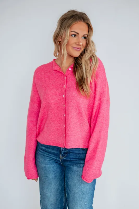 Brooke Cardigan - Punch Pink made by Things Between