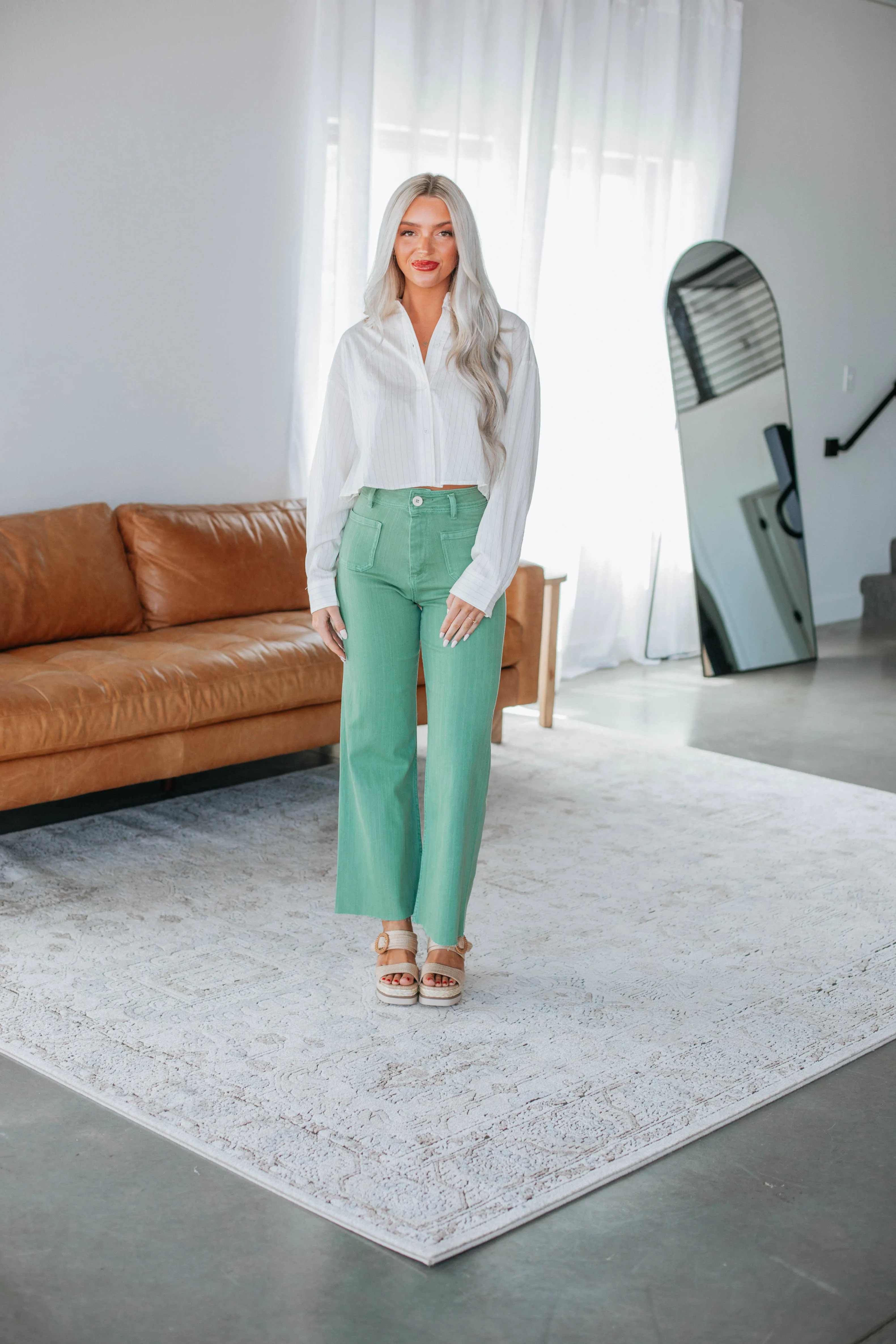 Larissa Striped Button Down - Ivory sold by Wild Oak Boutique product image thumbnail 5