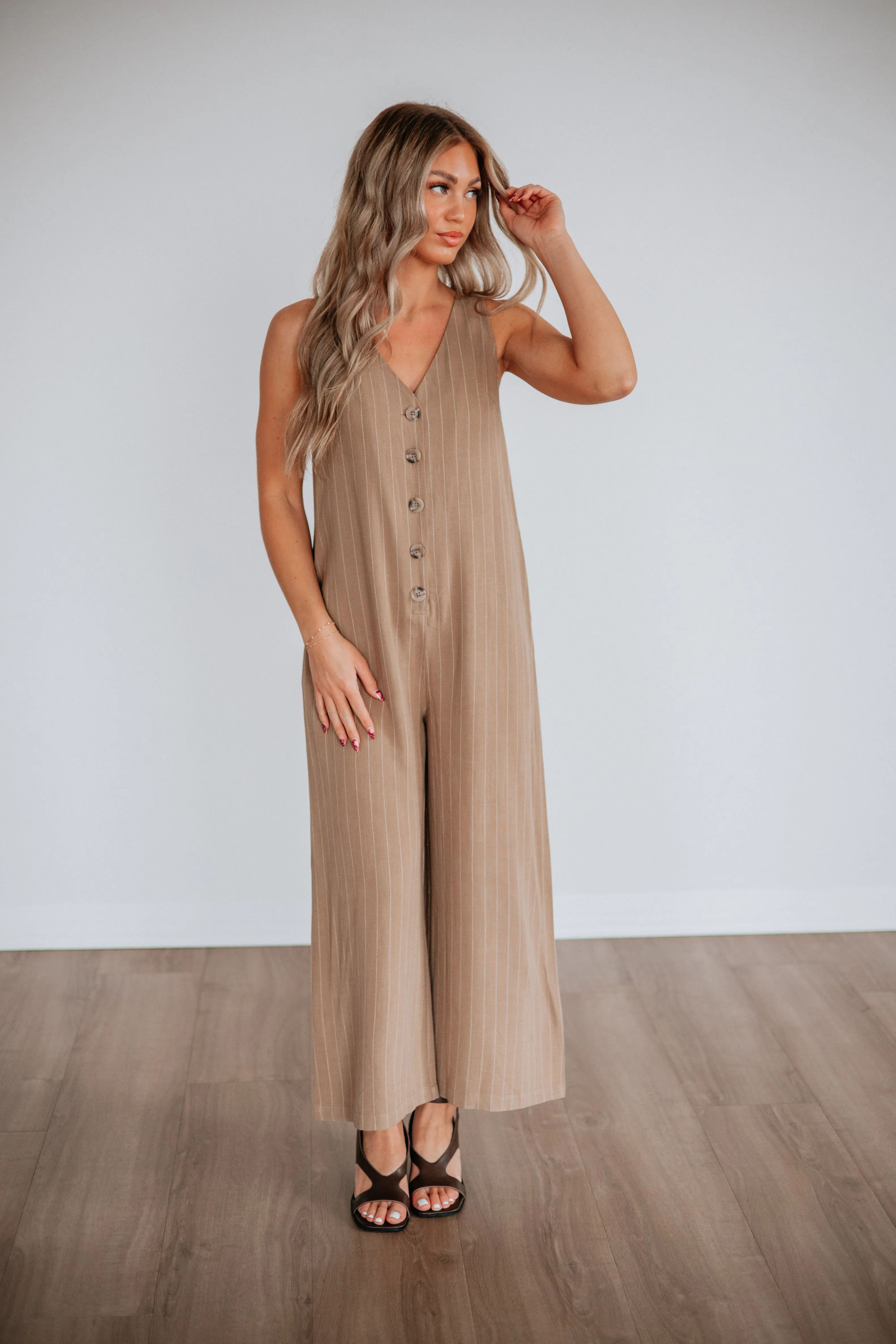 Inessa Striped Jumpsuit sold by Wild Oak Boutique product image thumbnail 4