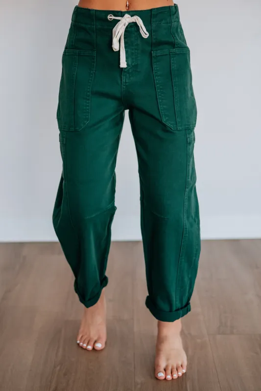 Kodi Risen Cargo Jeans - Hunter Green sold by Wild Oak Boutique
