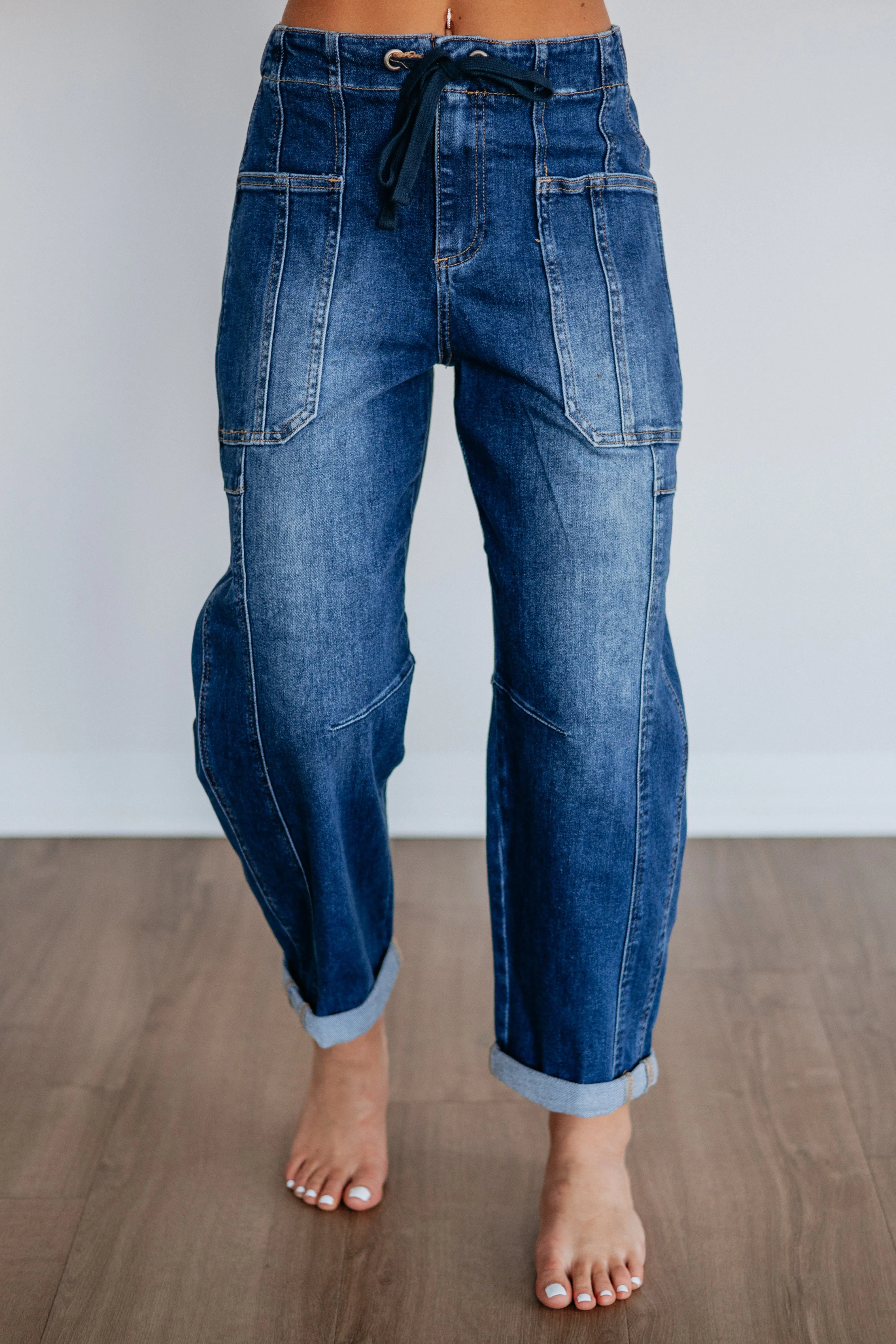 Kodi Risen Cargo Jeans - Dark Wash sold by Wild Oak Boutique