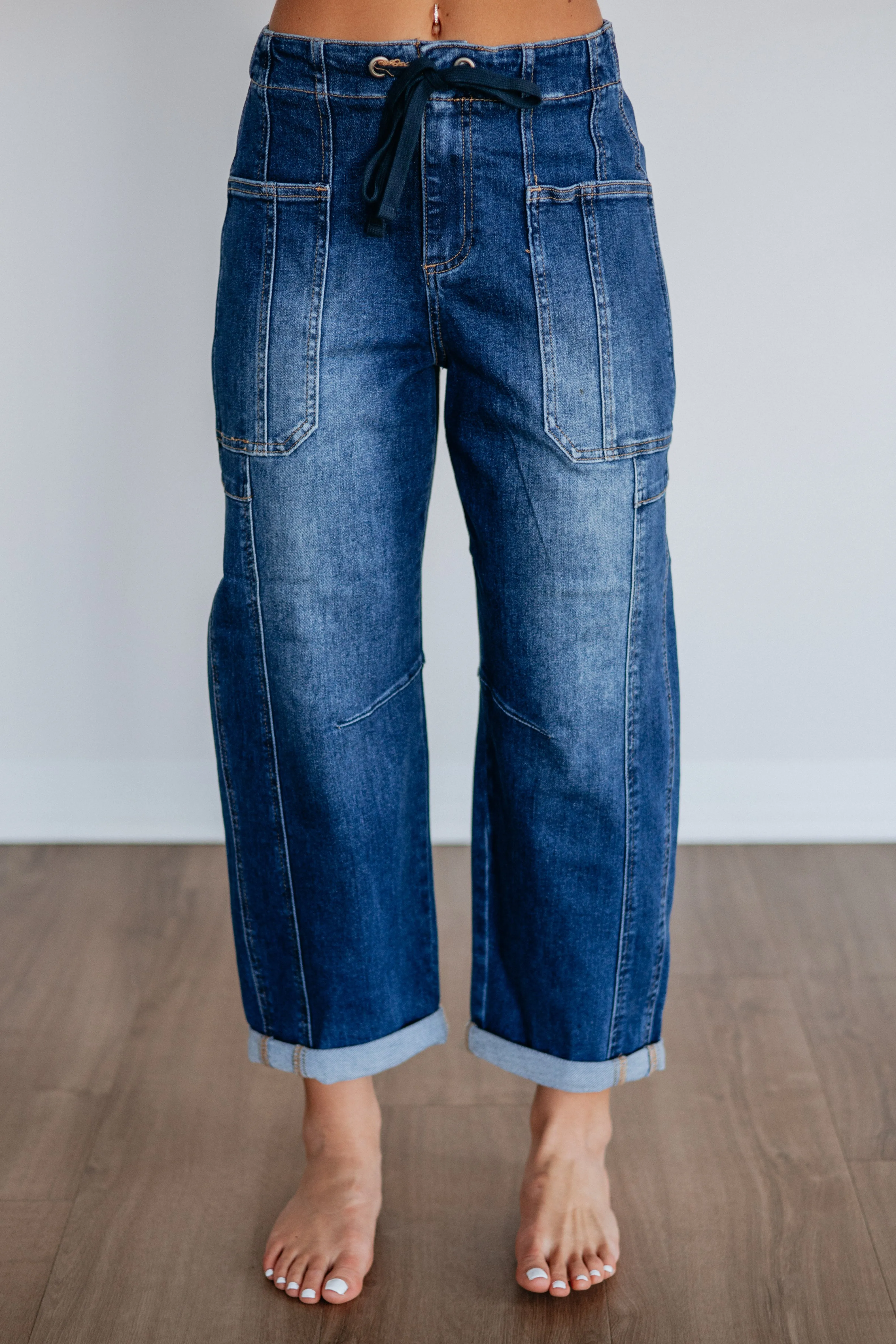 Kodi Risen Cargo Jeans - Dark Wash sold by Wild Oak Boutique product image thumbnail 3