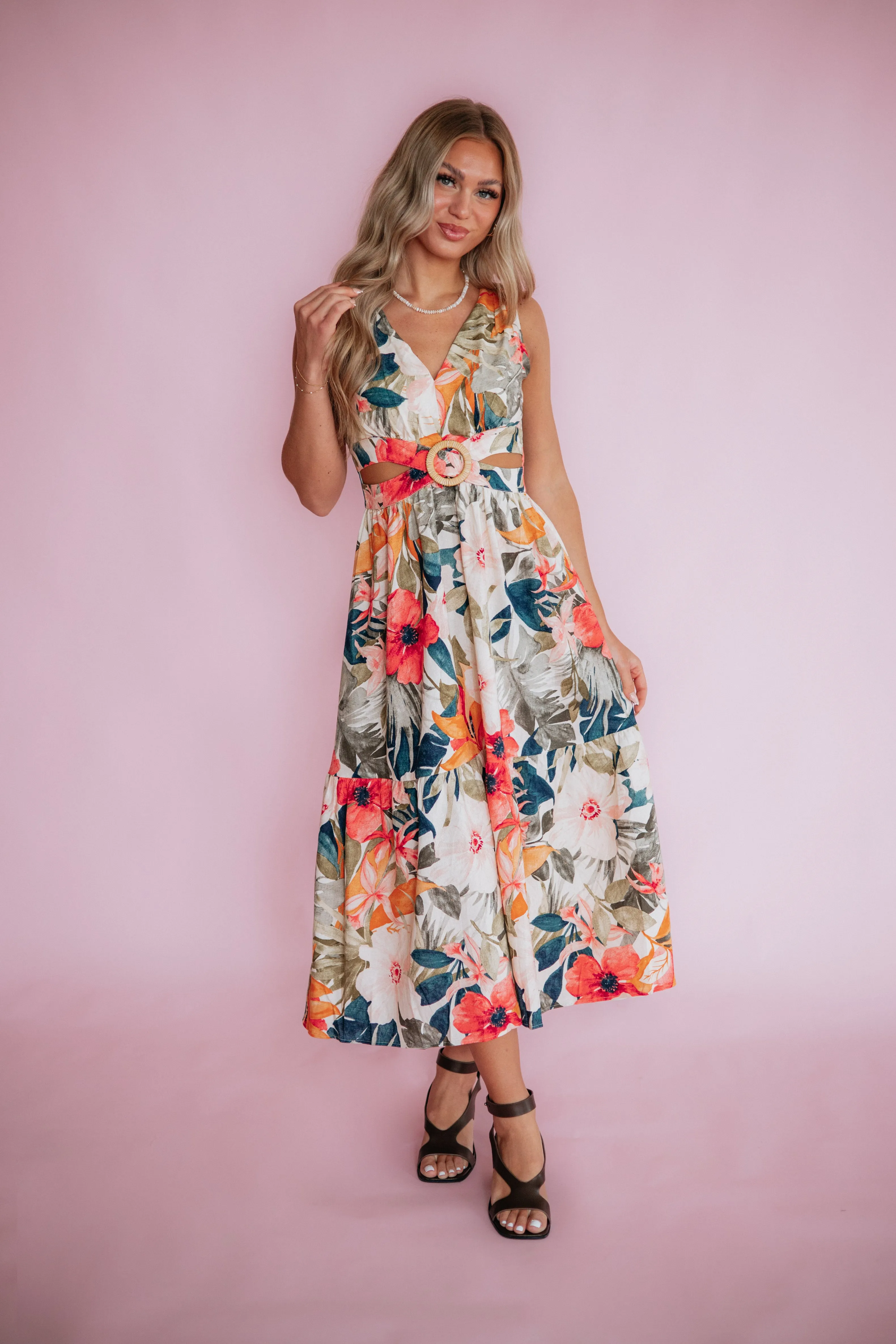 Resort Romance Midi Dress sold by Wild Oak Boutique