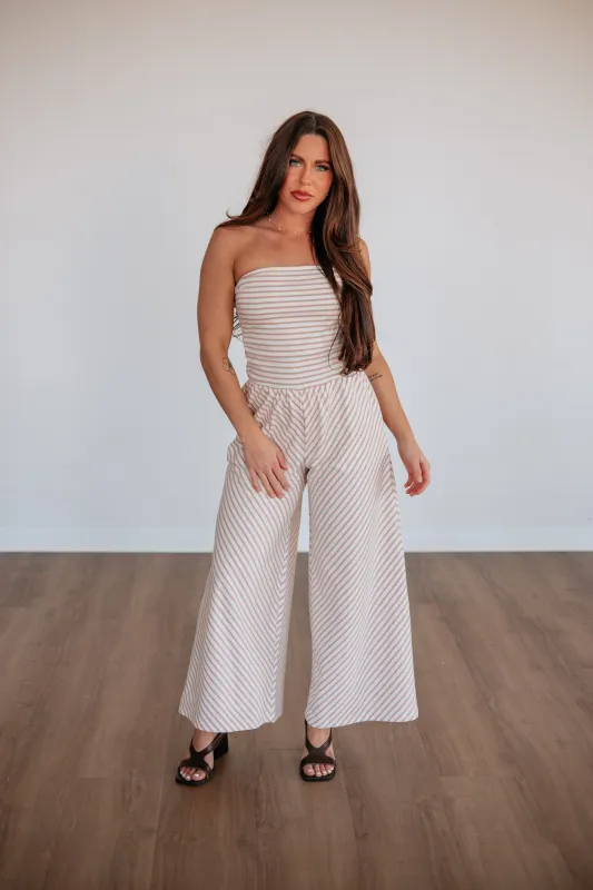 Bryanna Striped Jumpsuit made by Wild Oak Boutique