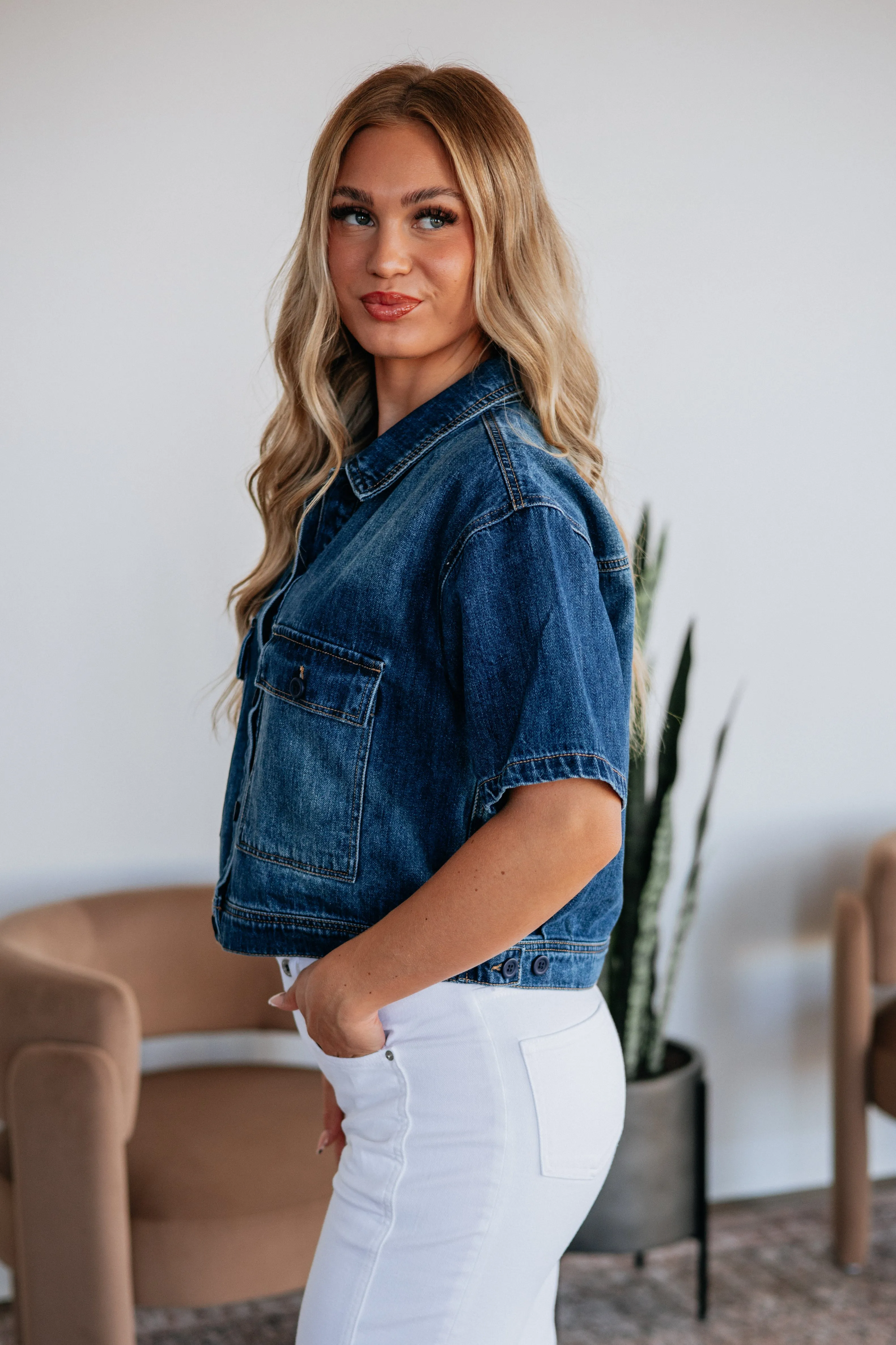 Audley Risen Denim Top sold by Wild Oak Boutique product image thumbnail 5