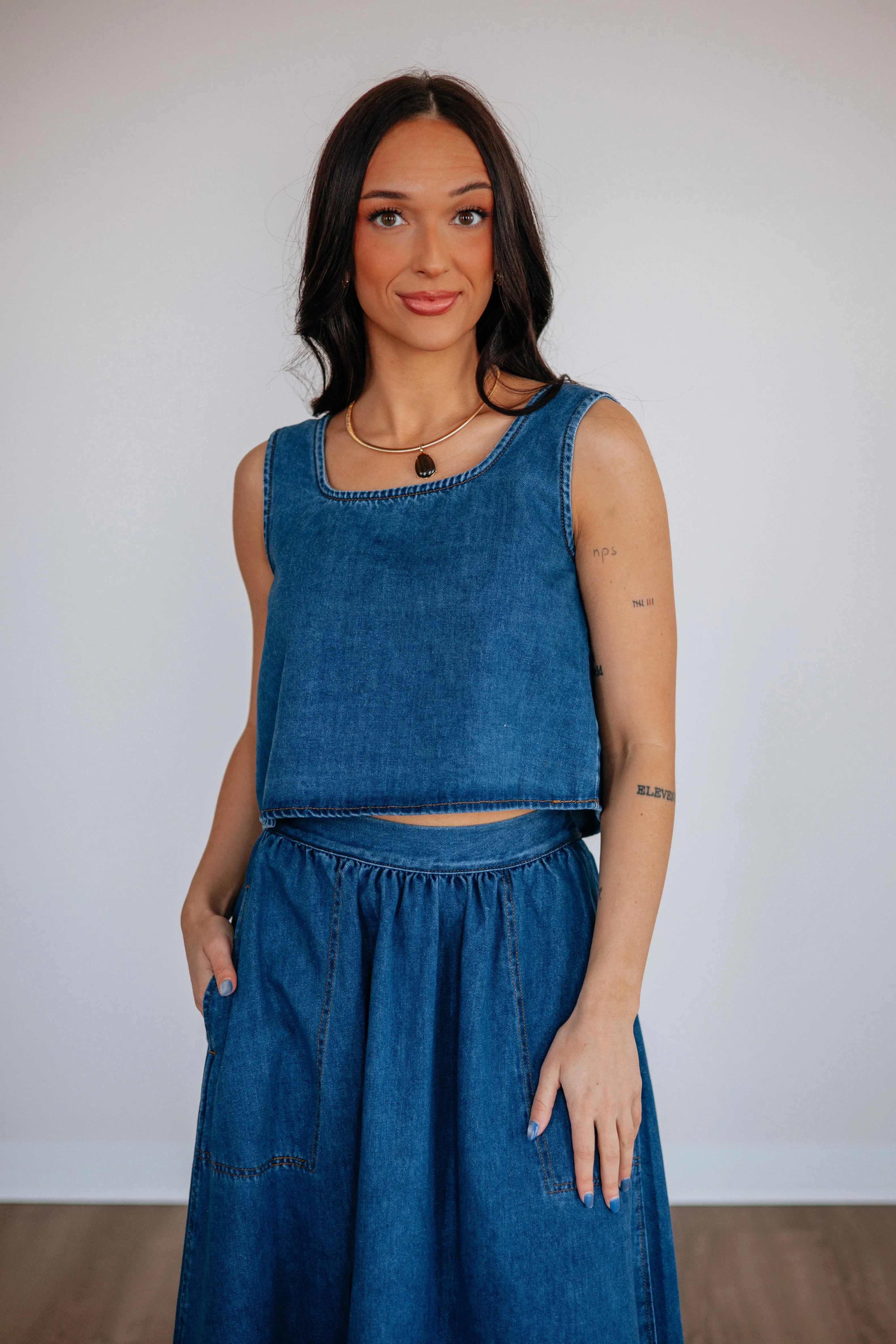 Lynetta Denim Top sold by Wild Oak Boutique product image thumbnail 4