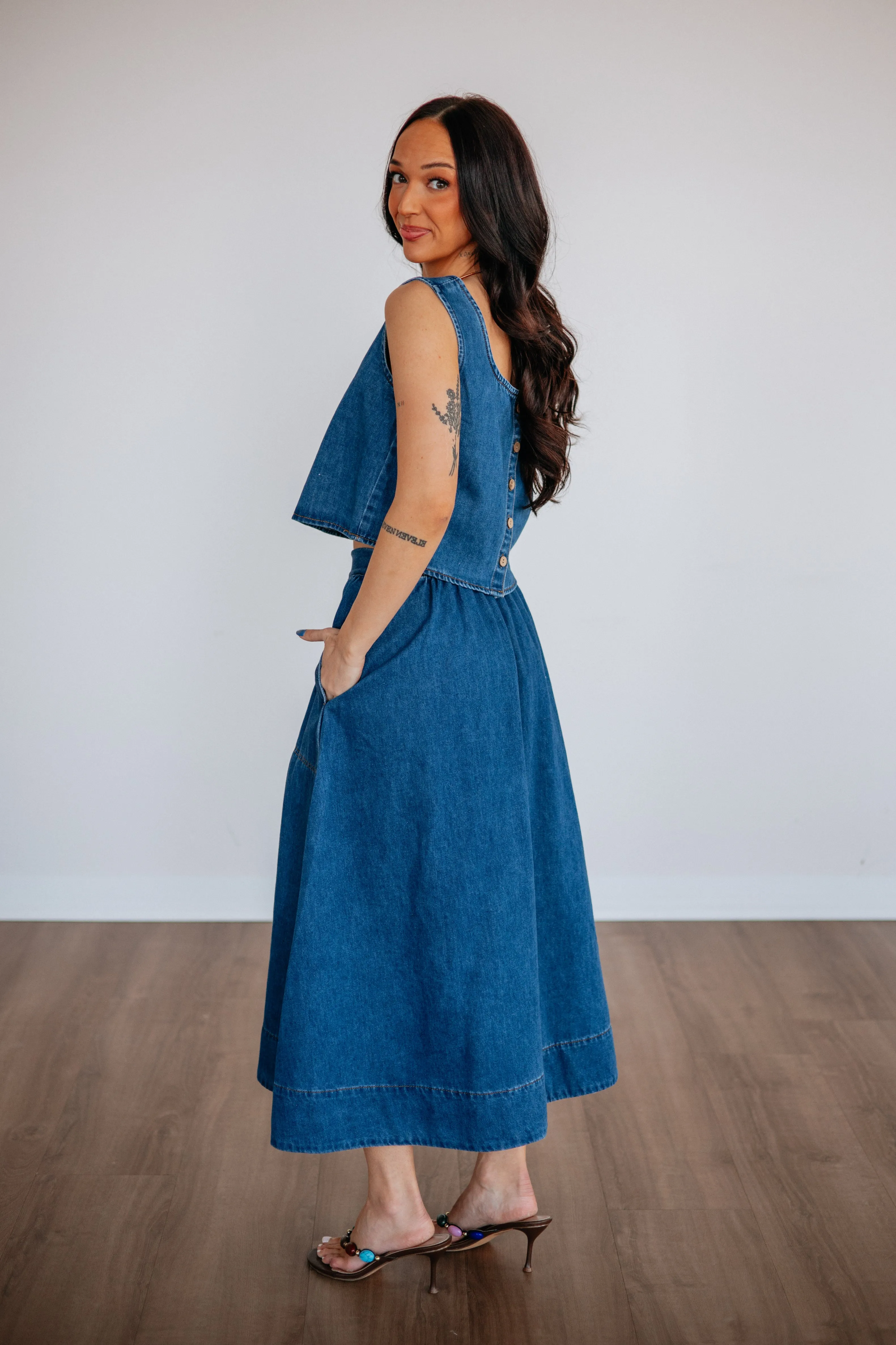 Lynetta Denim Top sold by Wild Oak Boutique product image thumbnail 5