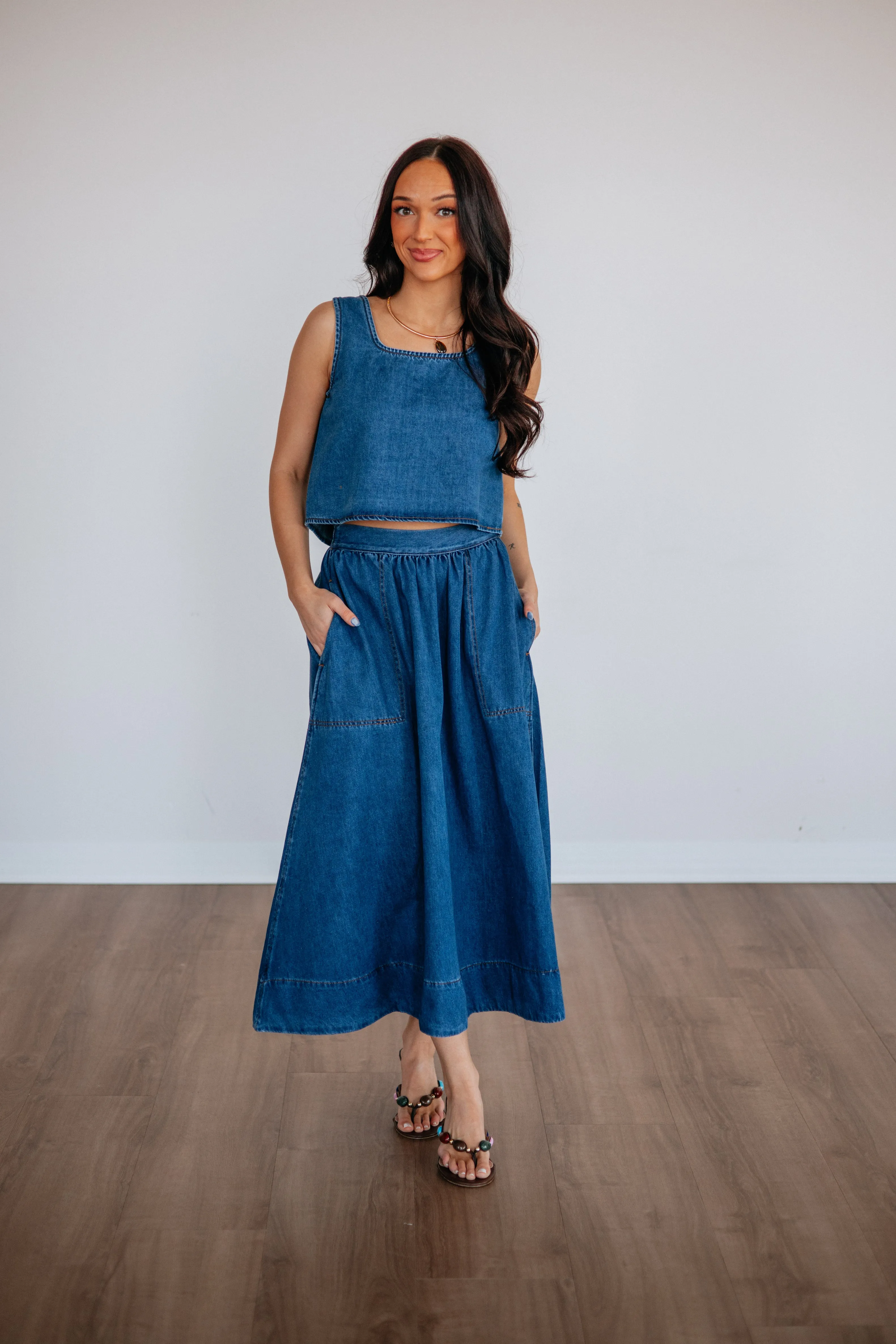 Lynetta Denim Top sold by Wild Oak Boutique product image thumbnail 2