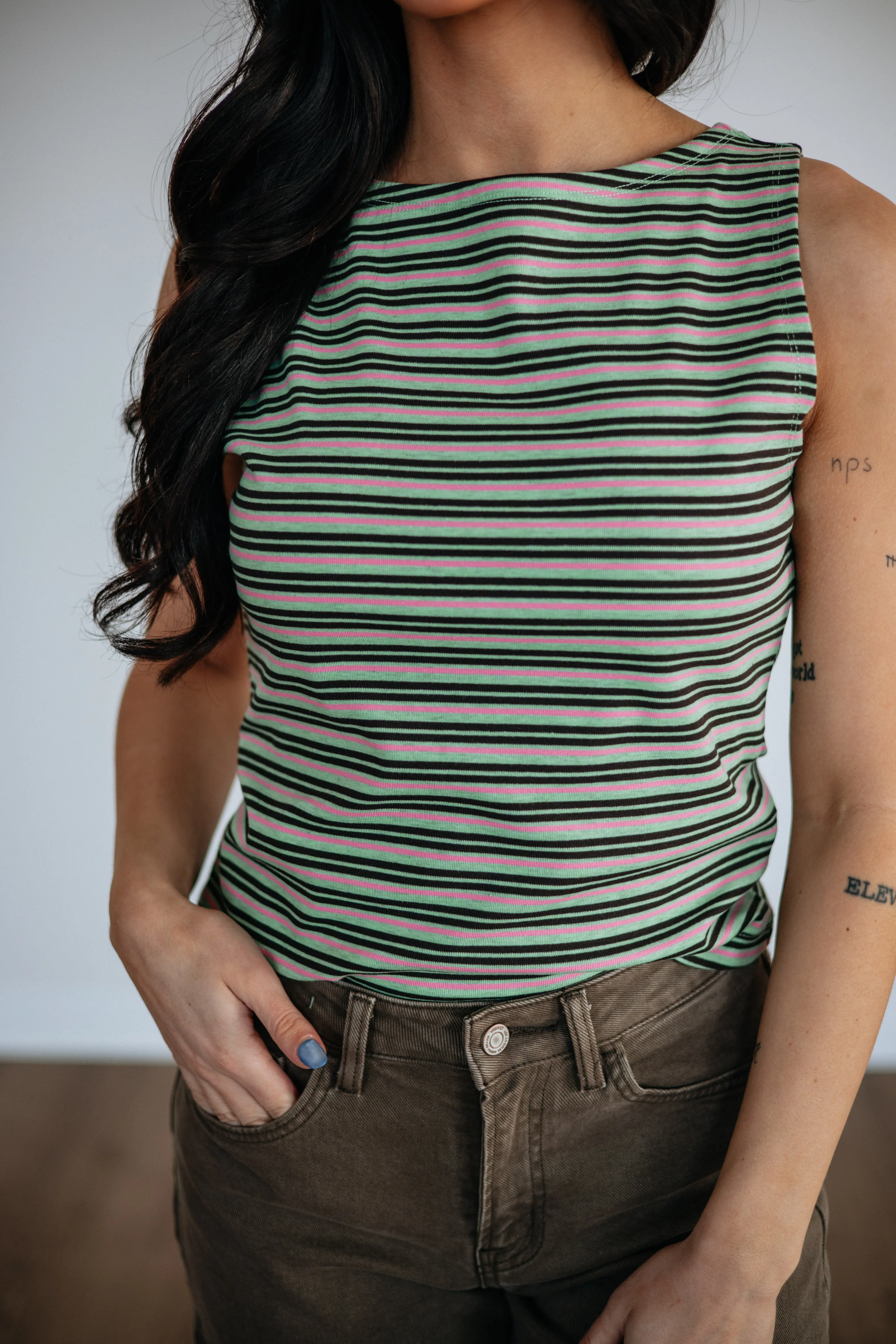 Sally Striped Tank sold by Wild Oak Boutique product image thumbnail 2