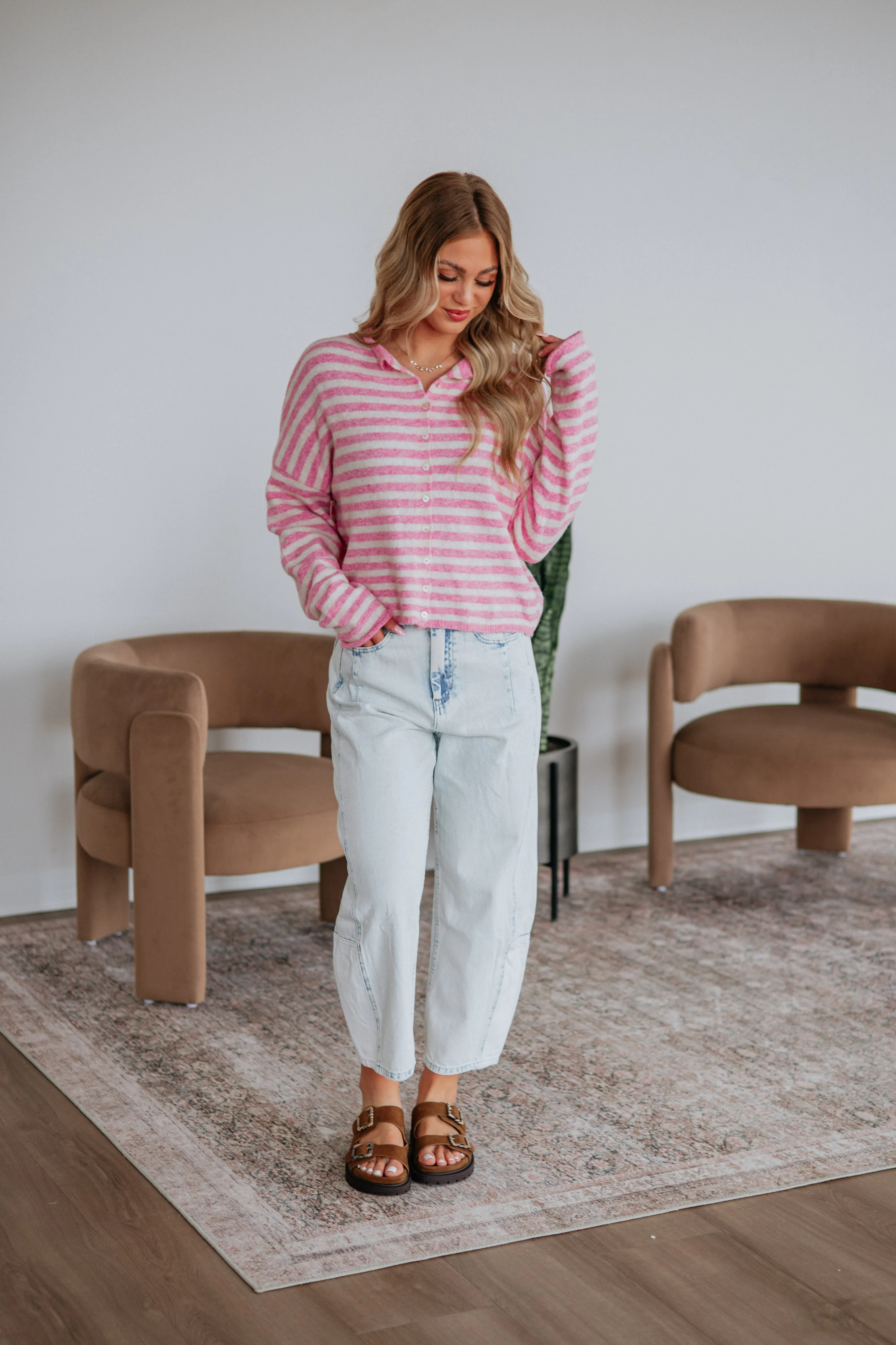 Brooke Striped Cardigan - Taffy Mix sold by Wild Oak Boutique product image thumbnail 2