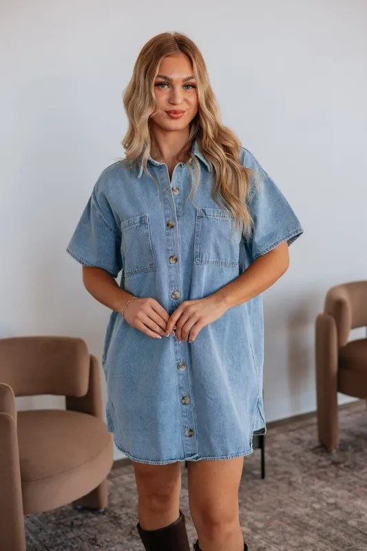 Tess Denim Dress made by Wishlist