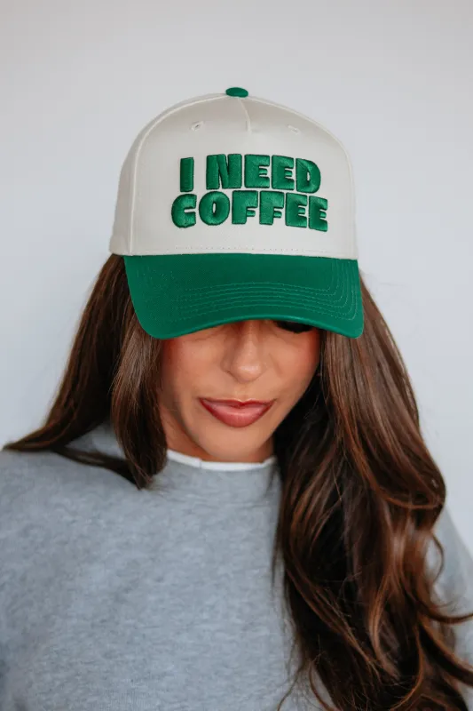 I Need Coffee Trucker Hat made by Wild Oak Boutique