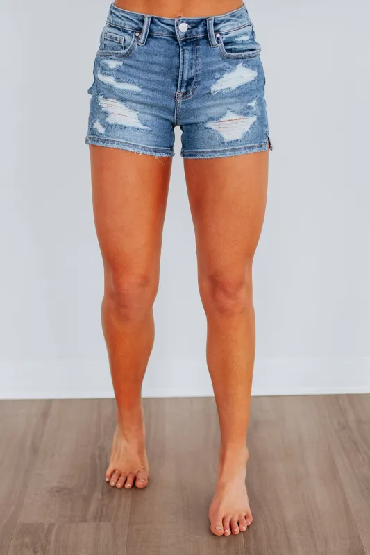 Sandra Risen Shorts - Medium Wash made by Risen